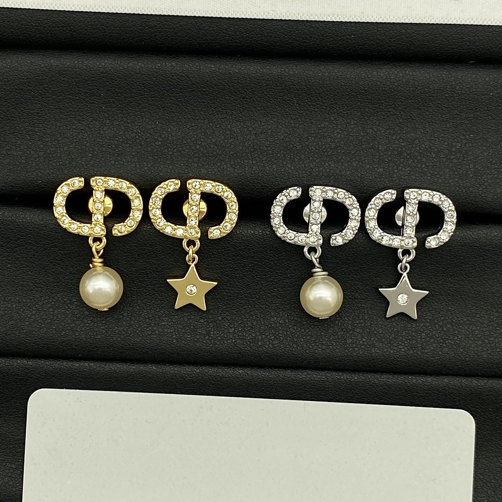 18k Dr”CD珍珠星空不對稱高奢定製耳墜