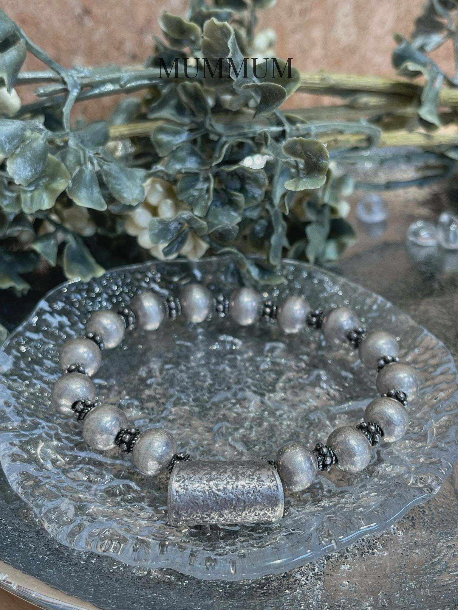 SL13249/古銀袋大銀珠手鏈