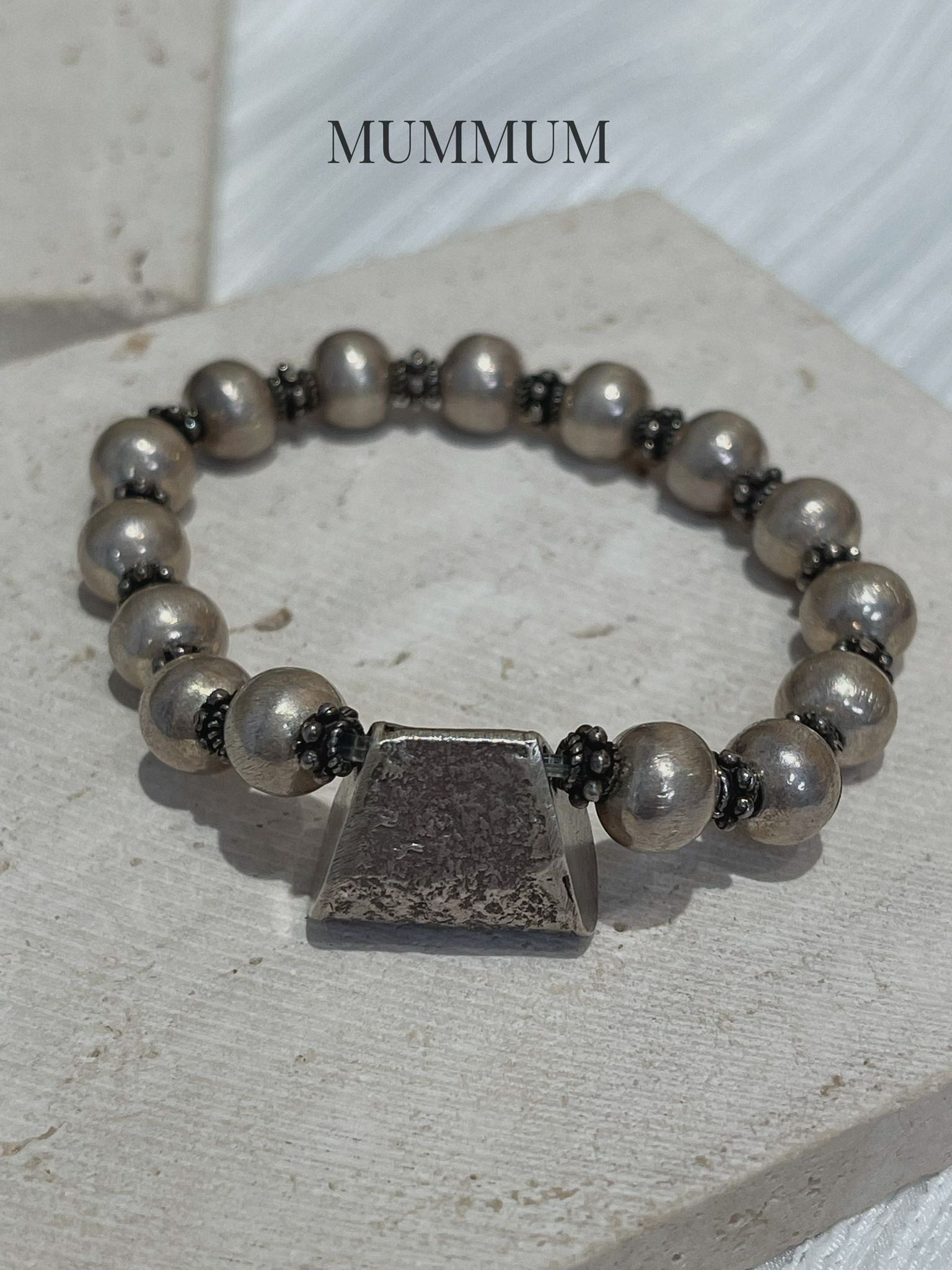 SL13249/古銀袋大銀珠手鏈