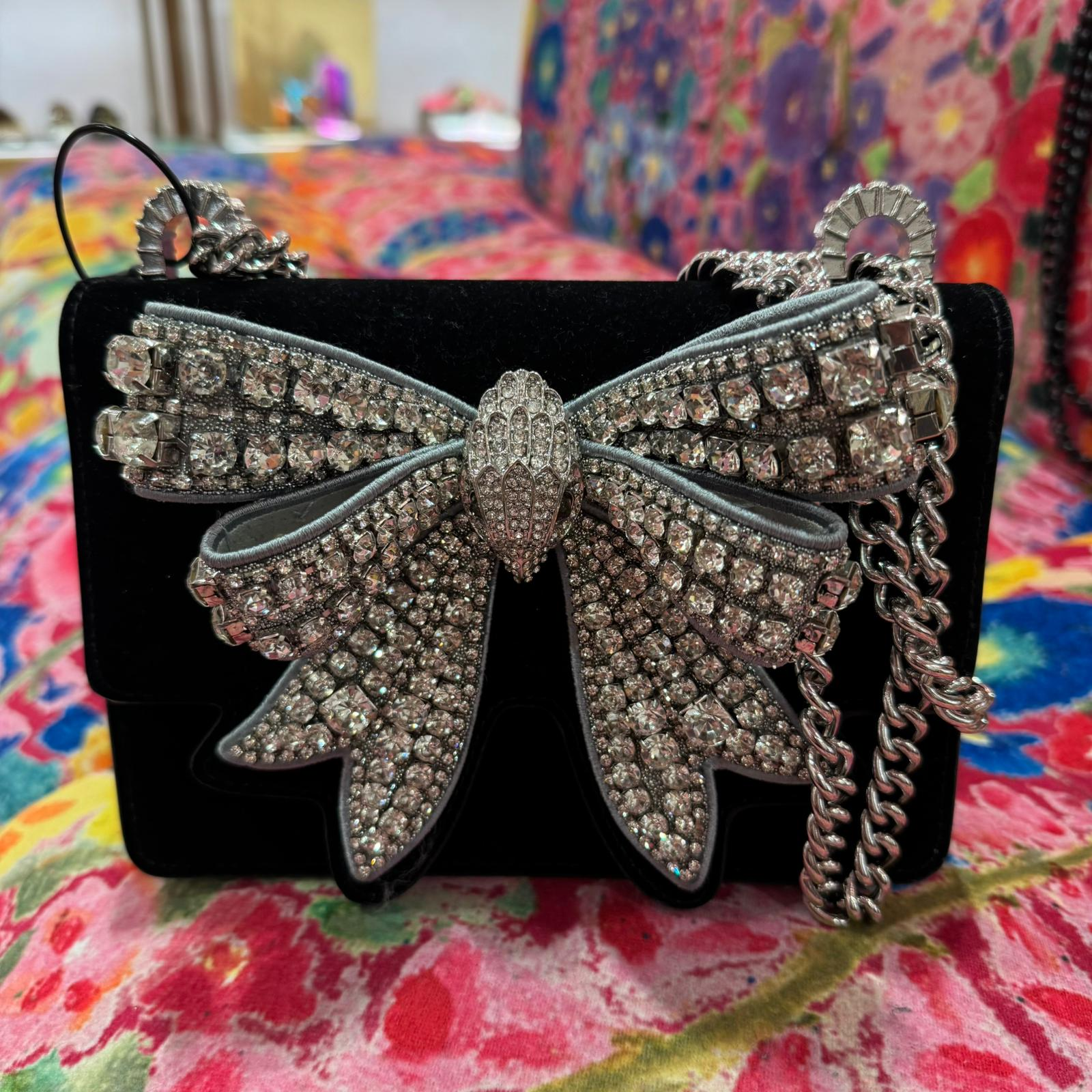 UK-GGG0305-641 閃鑽蝴蝶結袋 20x14x6cm (A61)