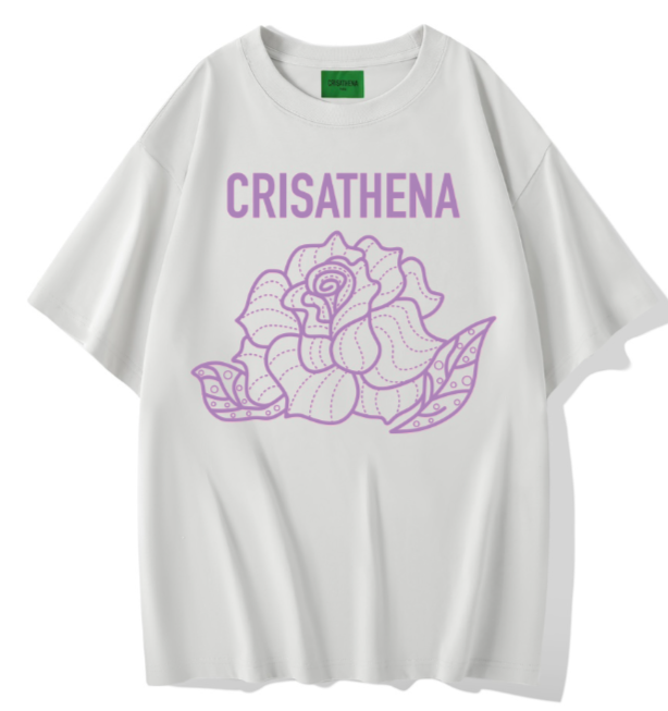 C95 Crisathena 玫瑰 T 恤 - 白色 WHITE