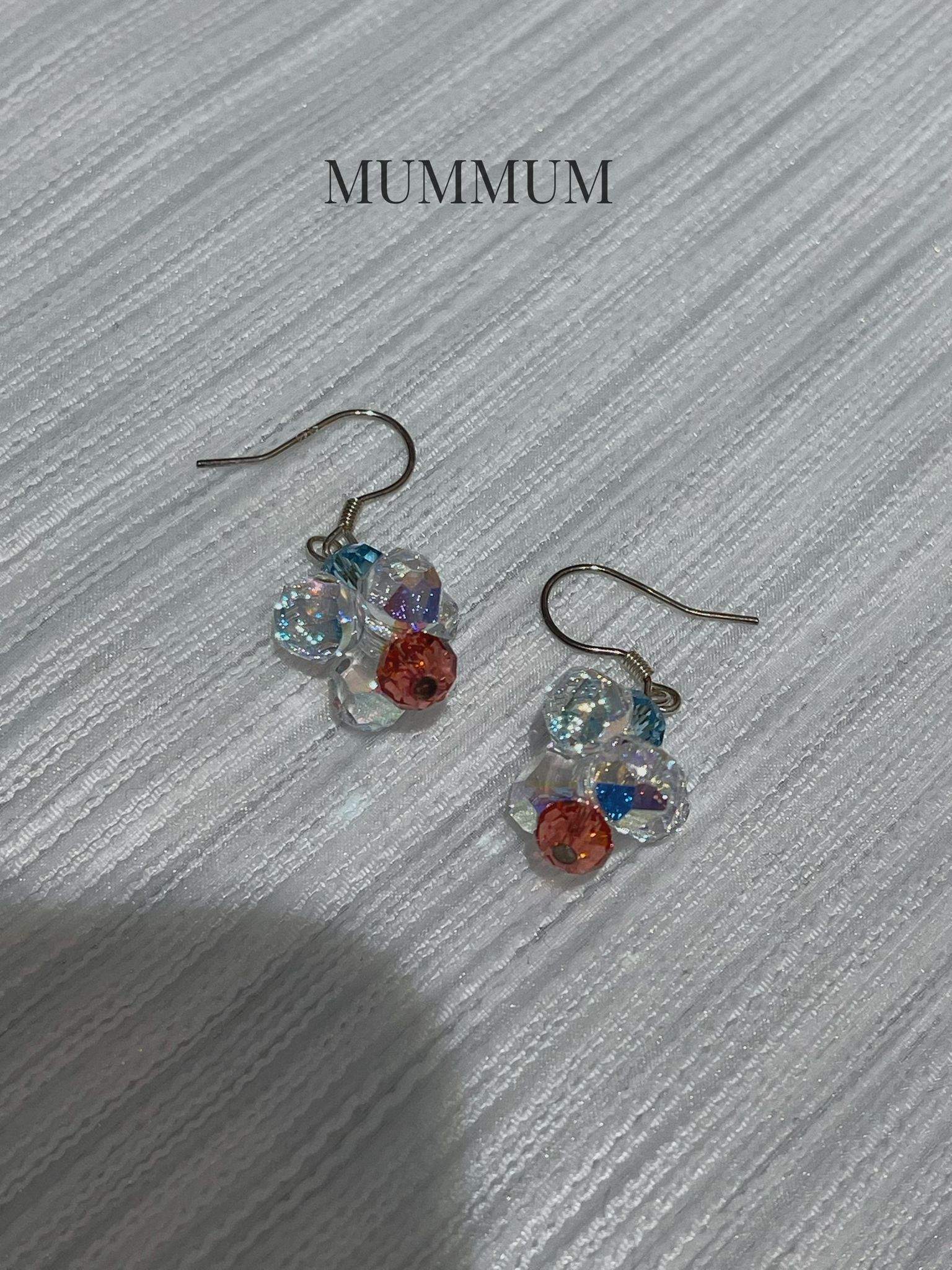 SL13231/甜美彩色水晶圓球耳環