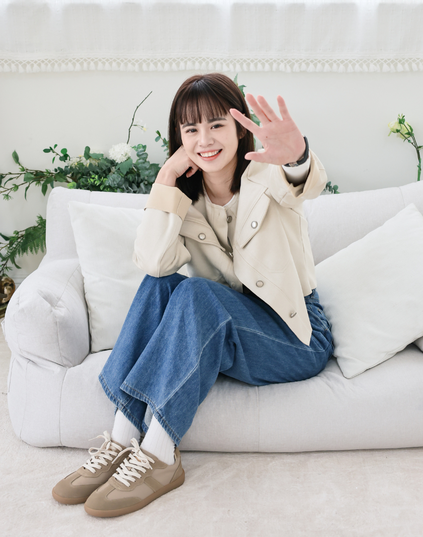 Sanly Joy 焙烏龍奶德訓鞋 女生秋冬休閒穿搭展示