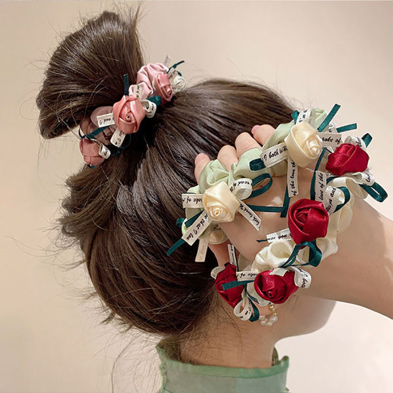 [3 FOR RM10] Rose Flower Hair Scrunchies