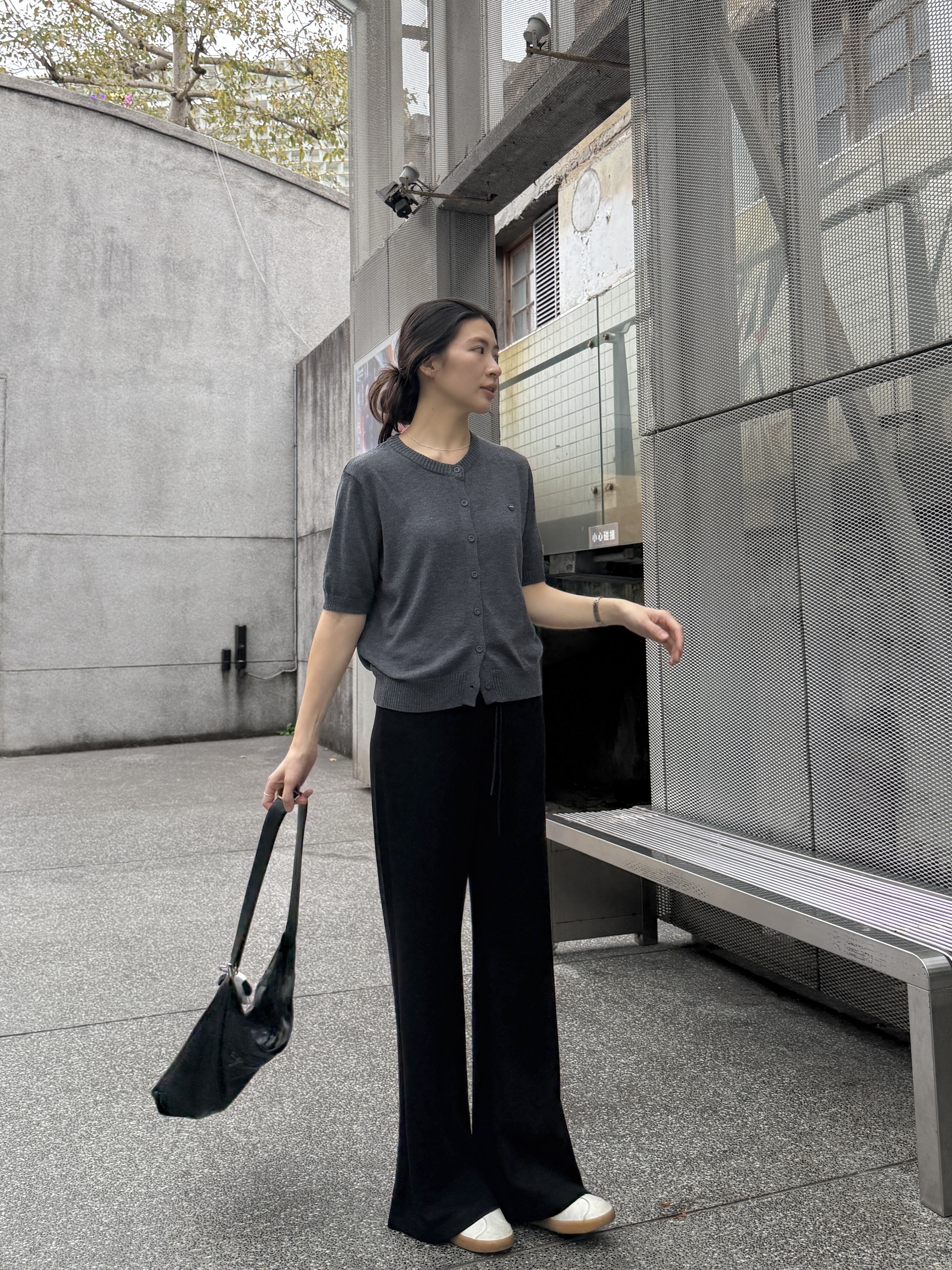 針織短袖上衣附披肩*4色