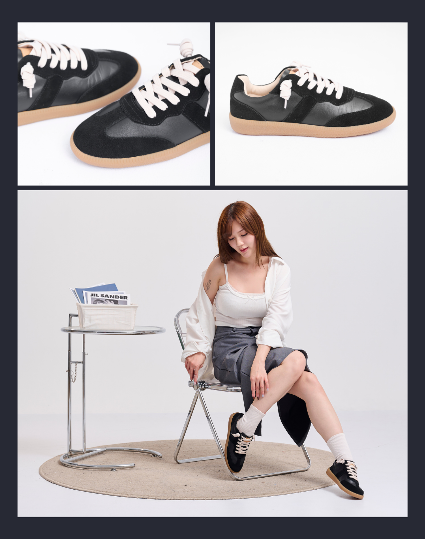 Sanly Joy 艾蜜莉真皮德訓鞋 黑色款 女生日常穿搭