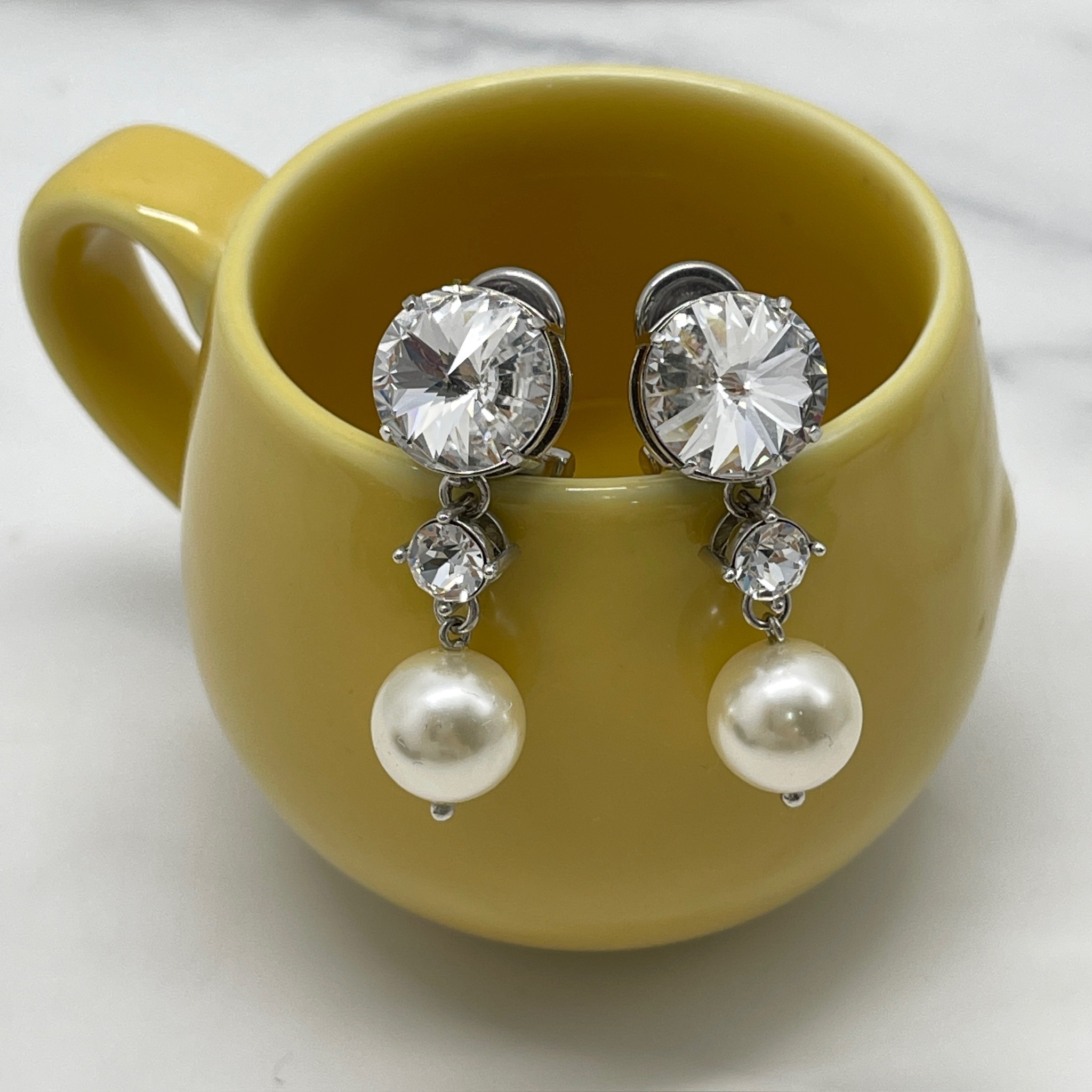 Miu Miu Pearl Drop Clip On Earrings