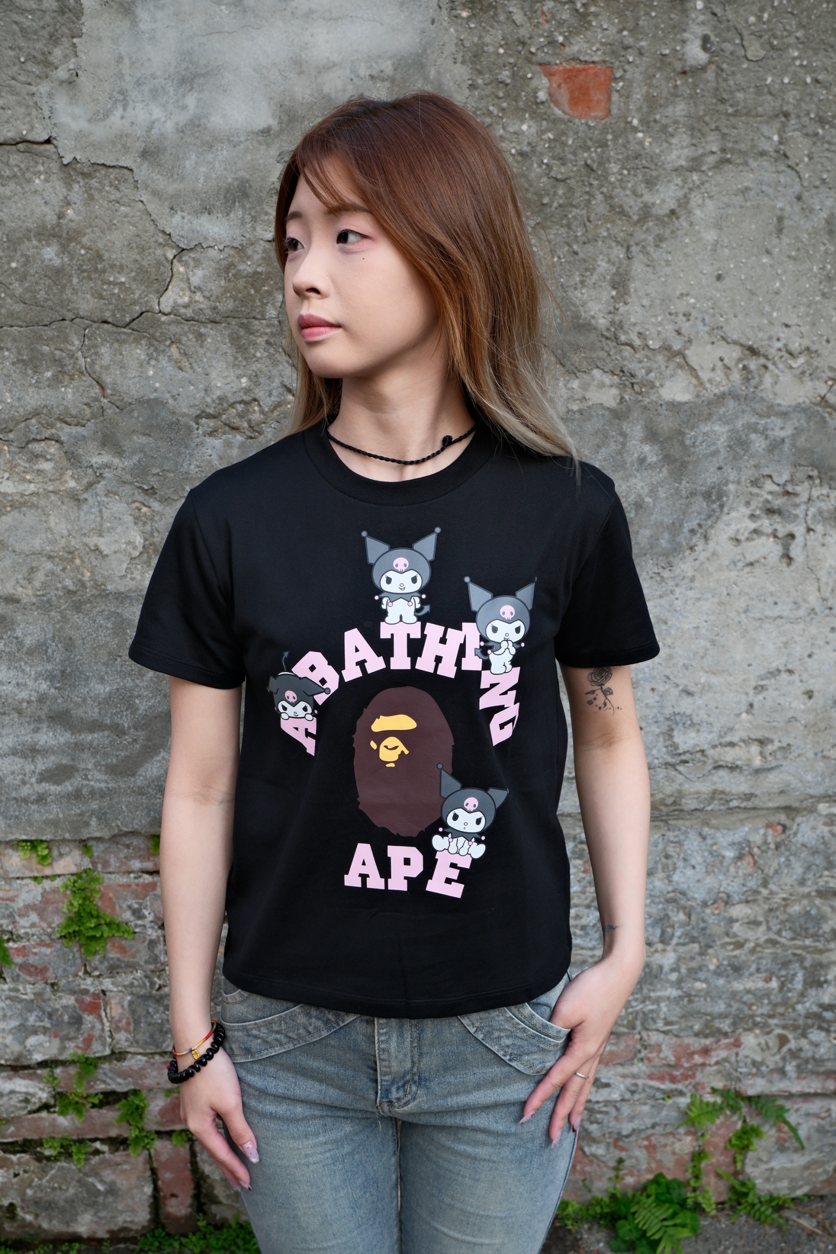 Bape X Hello Kitty X Kuromi 庫洛米 猿人頭 短Tee