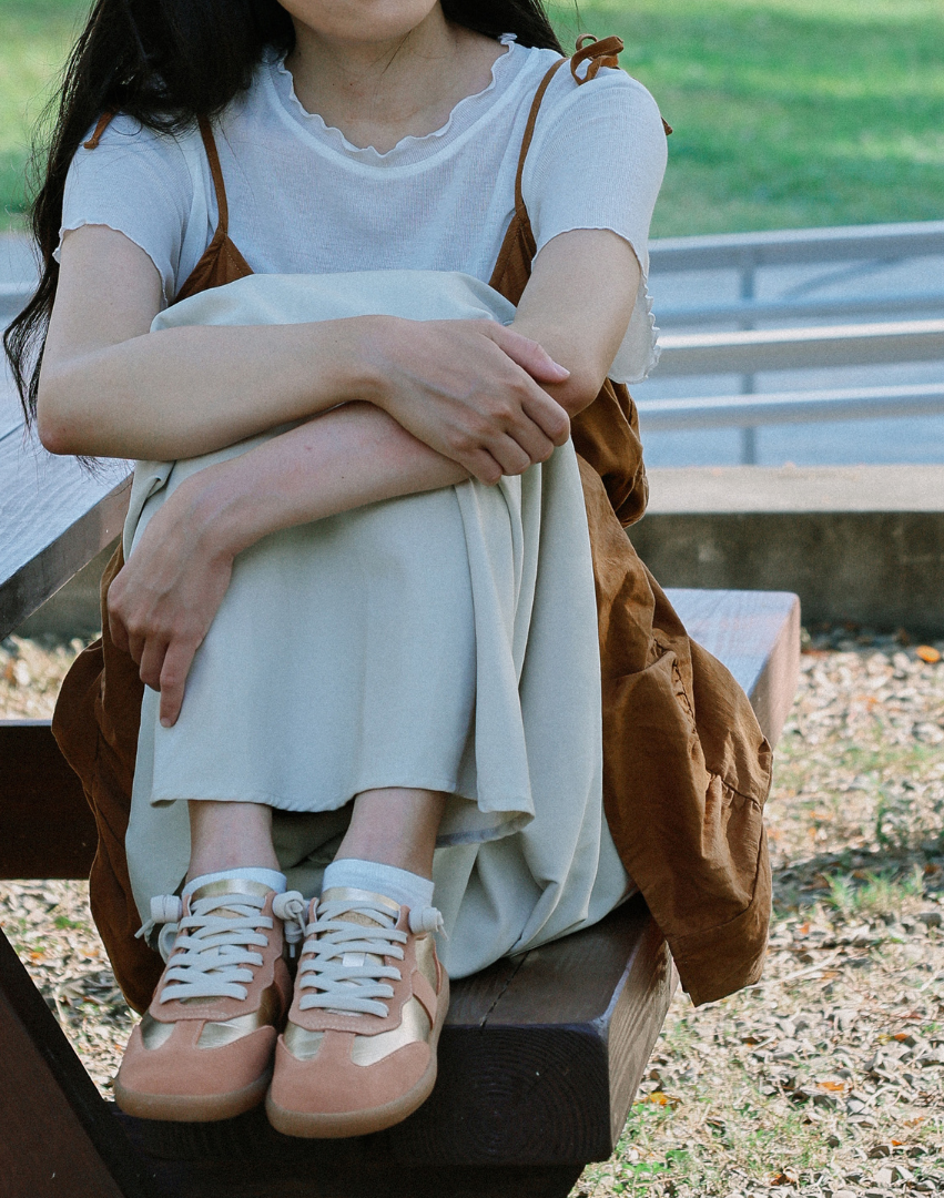 Sanly Joy 香檳金德訓鞋 女生日常步行穿搭展示