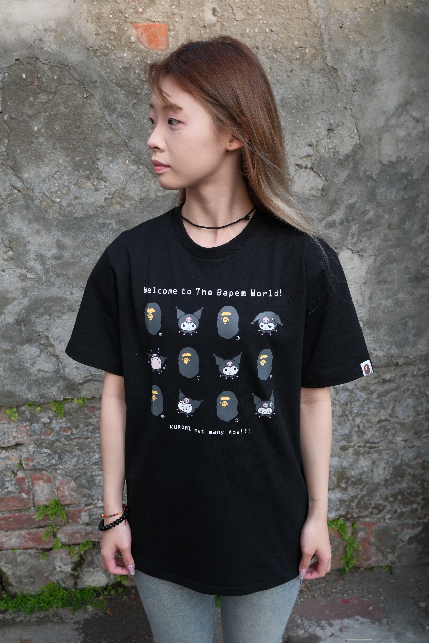 Bape X Hello Kitty X Kuromi 庫洛米 滿版 短Tee