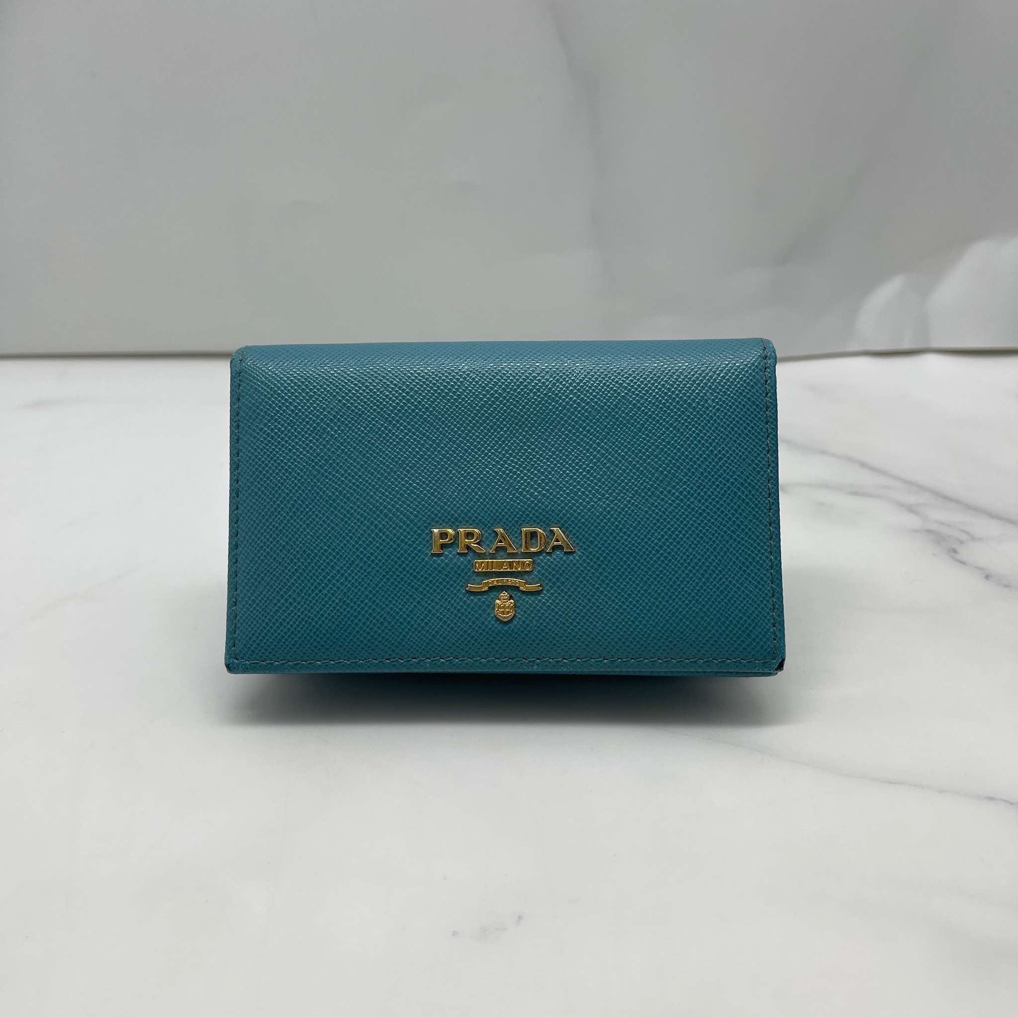 Prada Saffiano Cardholder (Lake Blue)