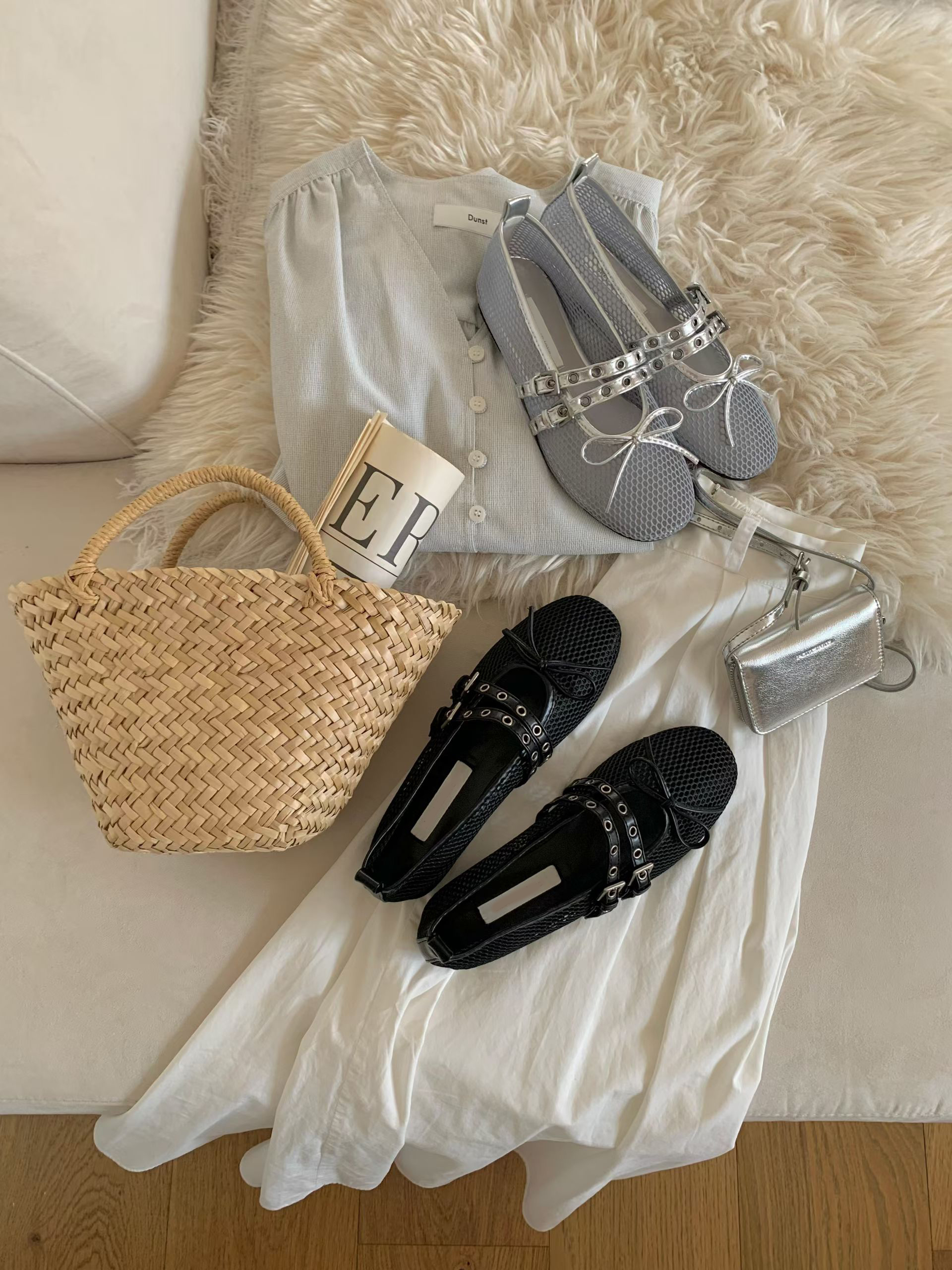 🧚🏻‍♀️ 2026 SS 蕾絲孔眼網布蝴蝶結平底鞋 🧚🏻‍♀️