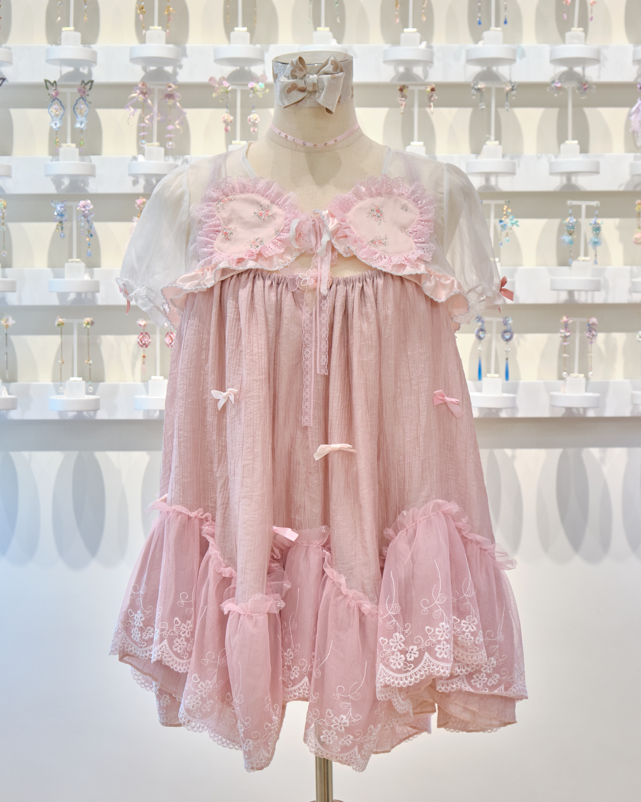 13541 2-Way Openwork Lace Layered Cover Dress & Shoulder Cover