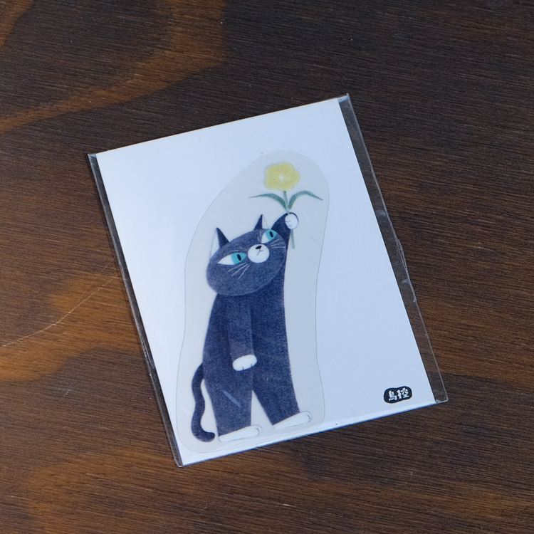 鳥控 bird cone｜感壓轉印貼｜送花黑貓