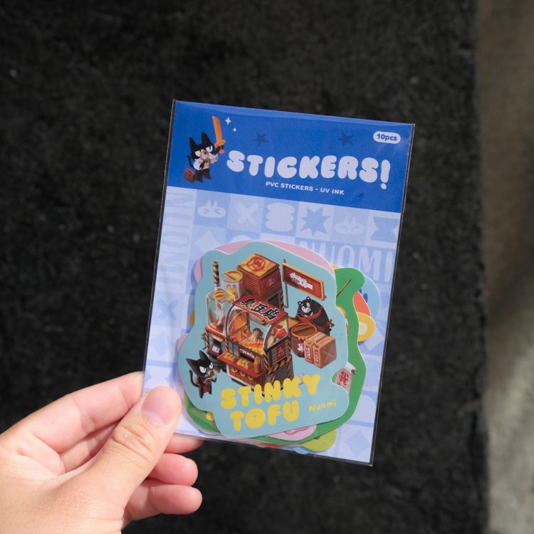 Nuomi｜防水貼紙包｜猫老闆路邊攤｜10入