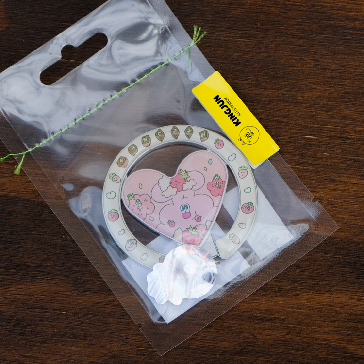 Kingjun｜磁吸翻轉支架｜愛心草莓蠢兔