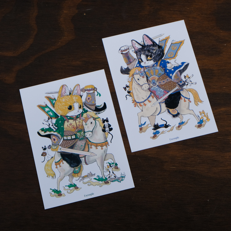 一氏夫婦 Escouple｜明信片｜馬年門神｜2入