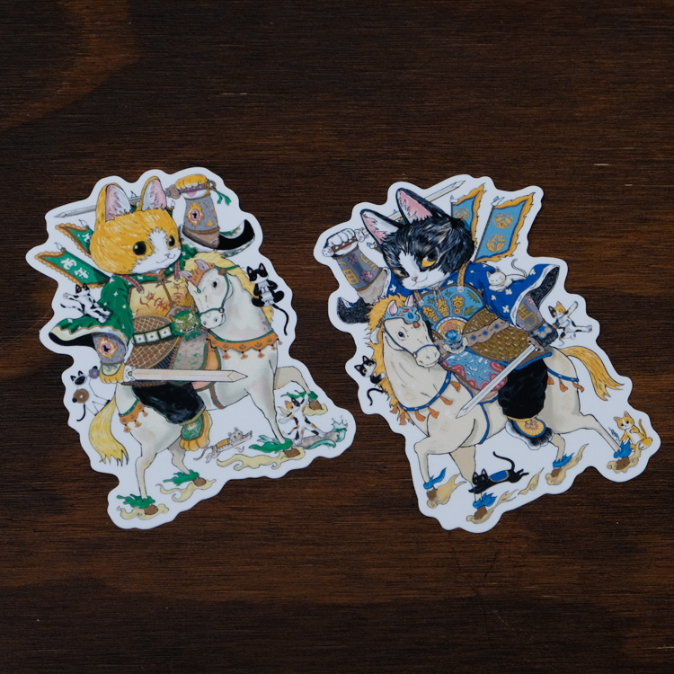 一氏夫婦 Escouple｜防水貼紙｜馬年門神｜2入