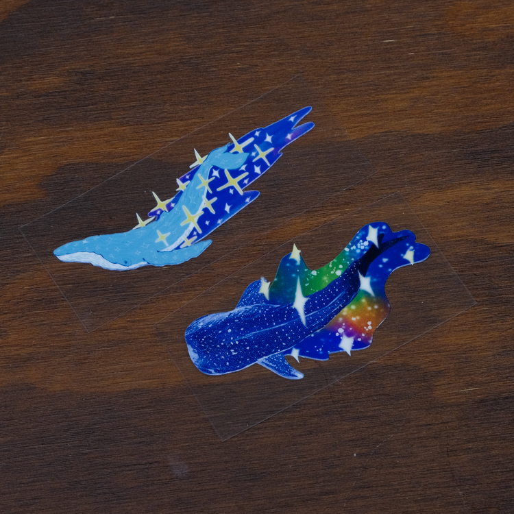 一氏夫婦 Escouple｜轉印貼紙｜星空鯨魚｜2入