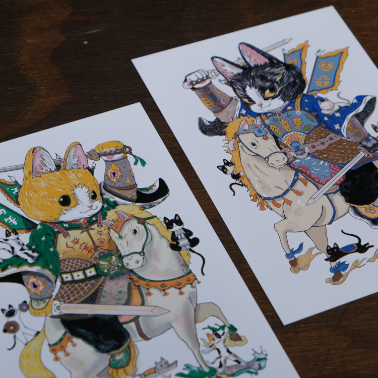 一氏夫婦 Escouple｜明信片｜馬年門神｜2入