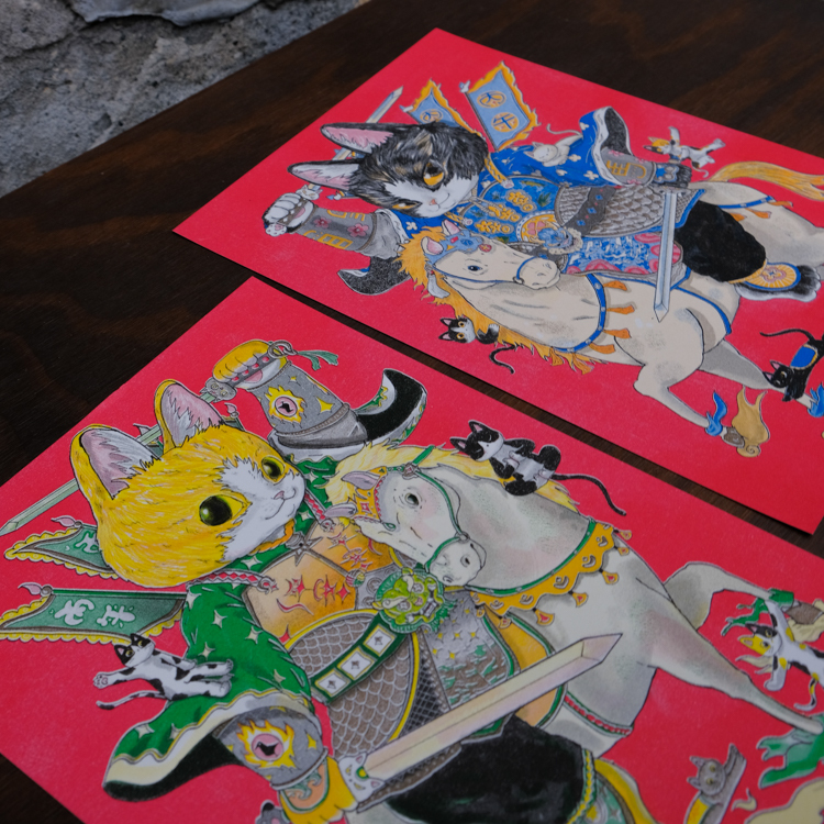 一氏夫婦 Escouple｜A4海報｜馬年門神｜2入