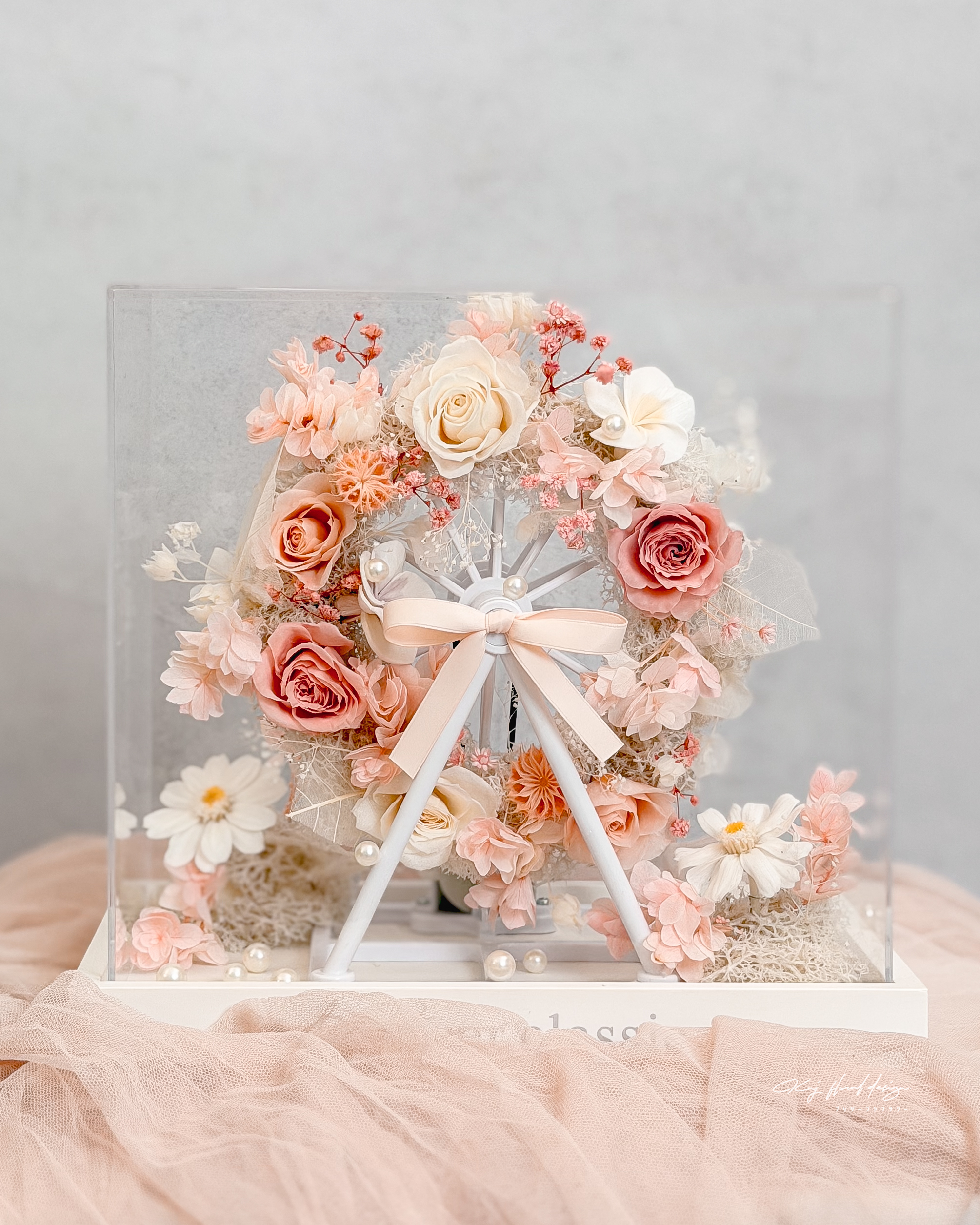摩天輪永生花禮・浪漫粉色