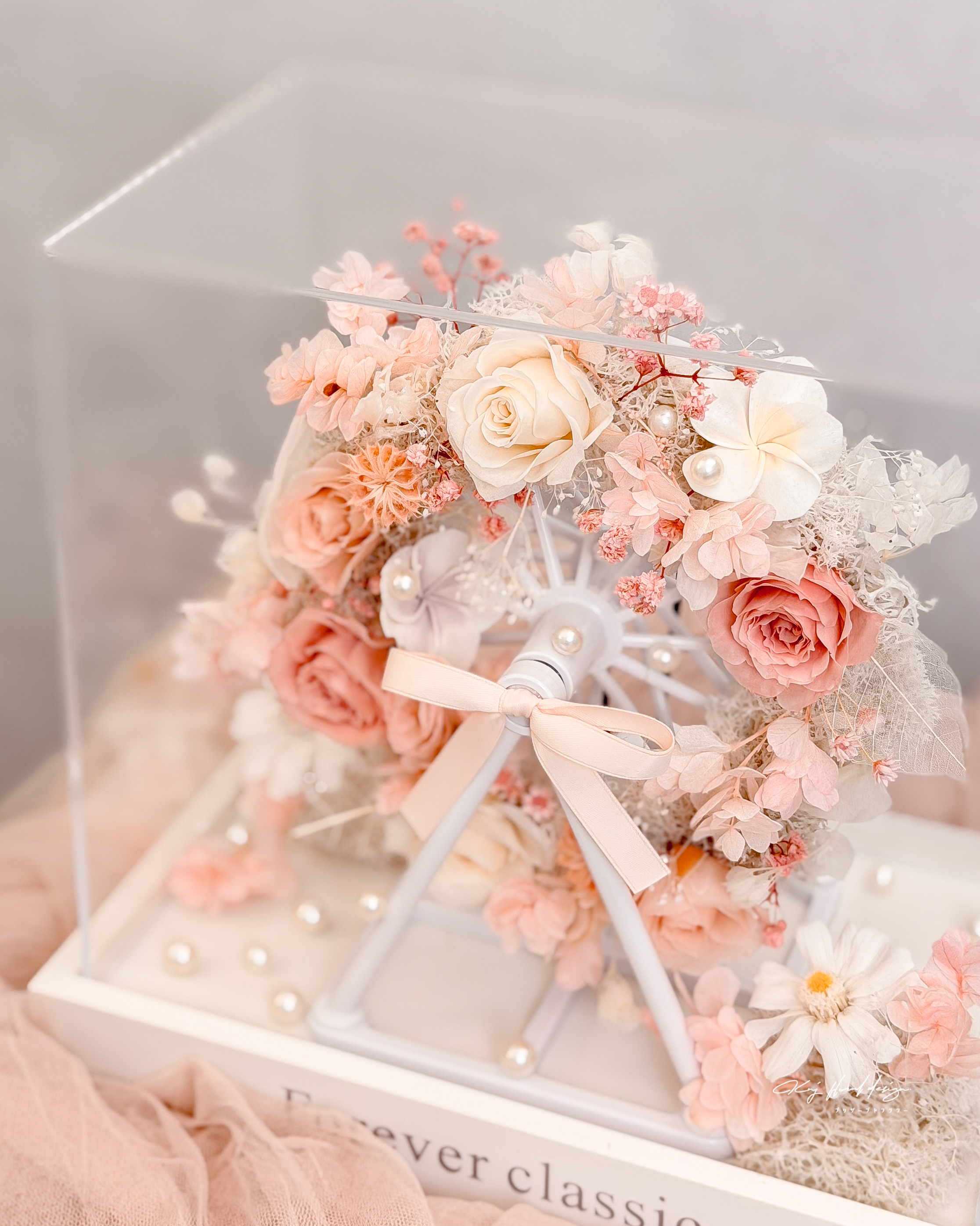 摩天輪永生花禮・浪漫粉色