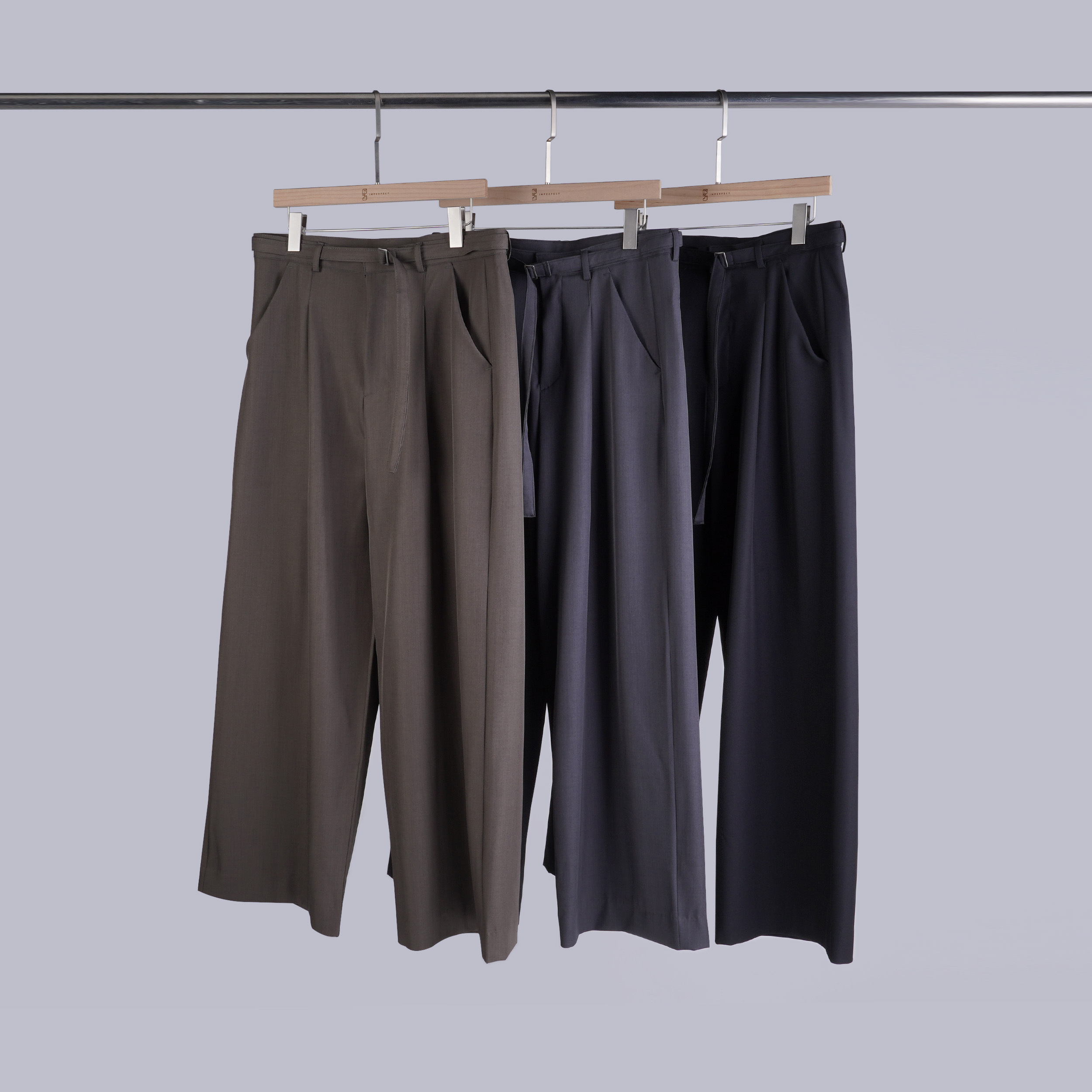 質感壓褶腰帶扣西裝褲 | M-L | 3色