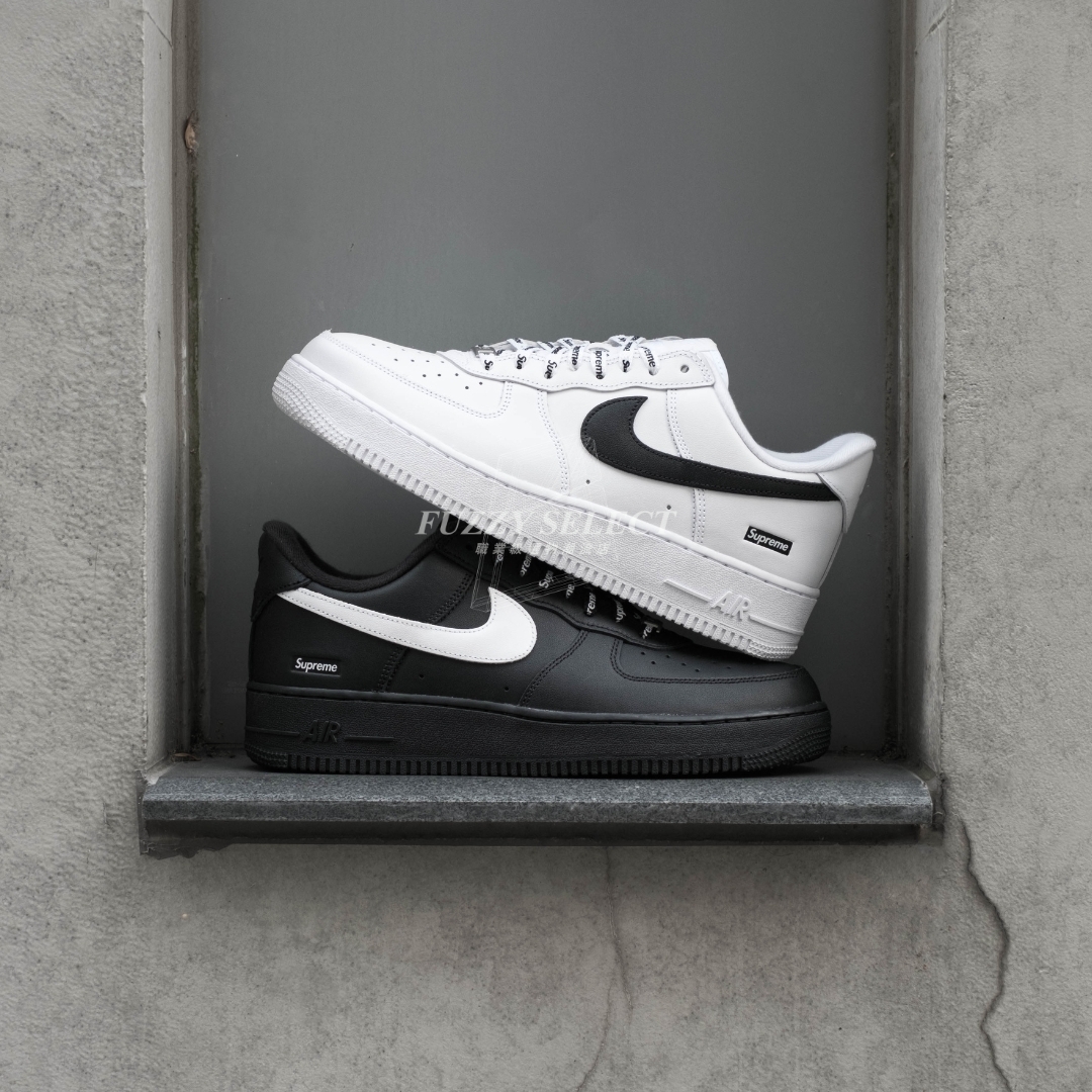 【逢甲FUZZY】Supreme x Nike Air Force 1 黑白 白黑 黑標 聯名款 CU9225-002  CU9225-102