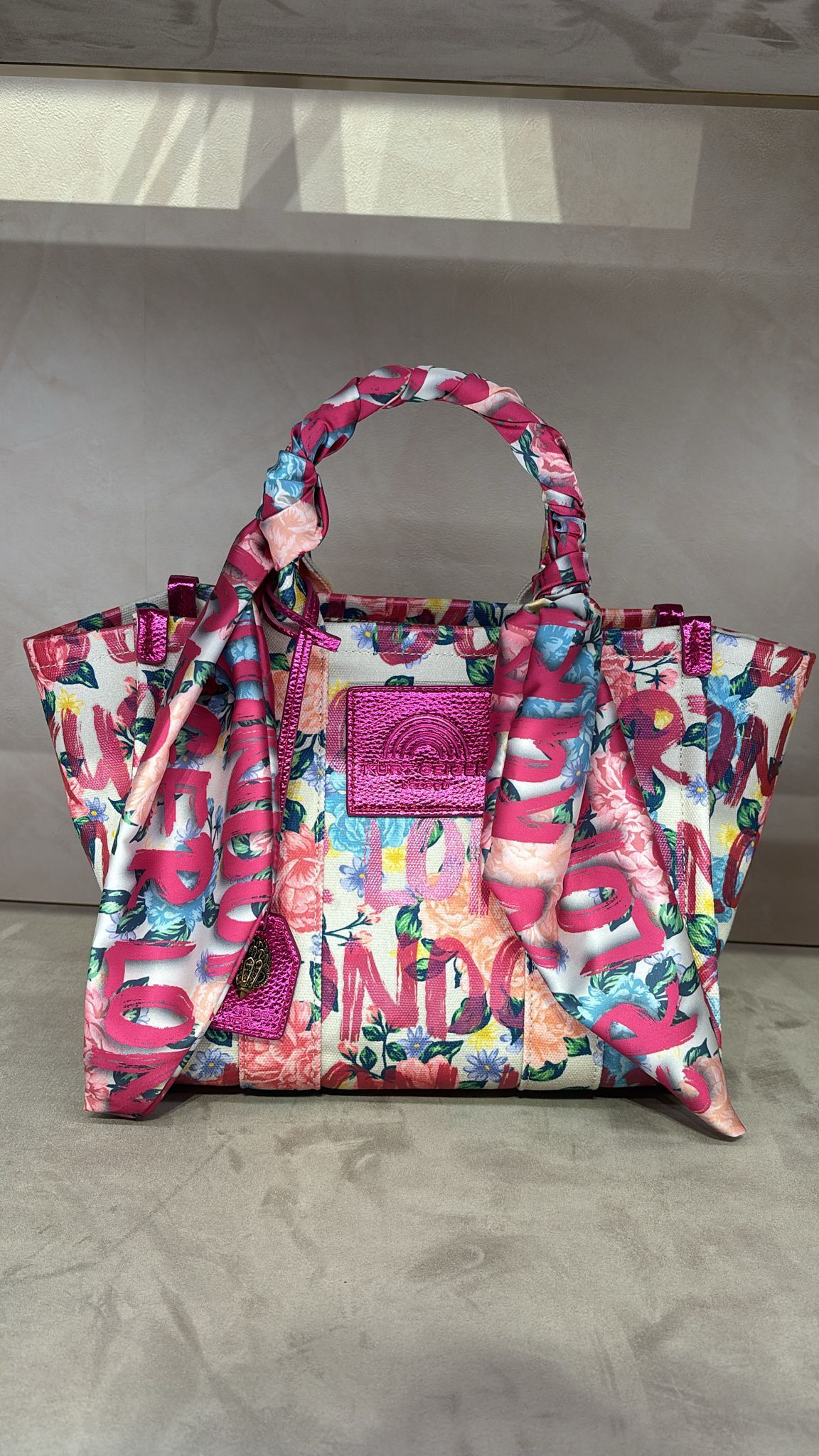 英國代購 (獨立訂單)-KG Kurt Geiger LIMEHOUSE SM SHOPPER PINK COMB