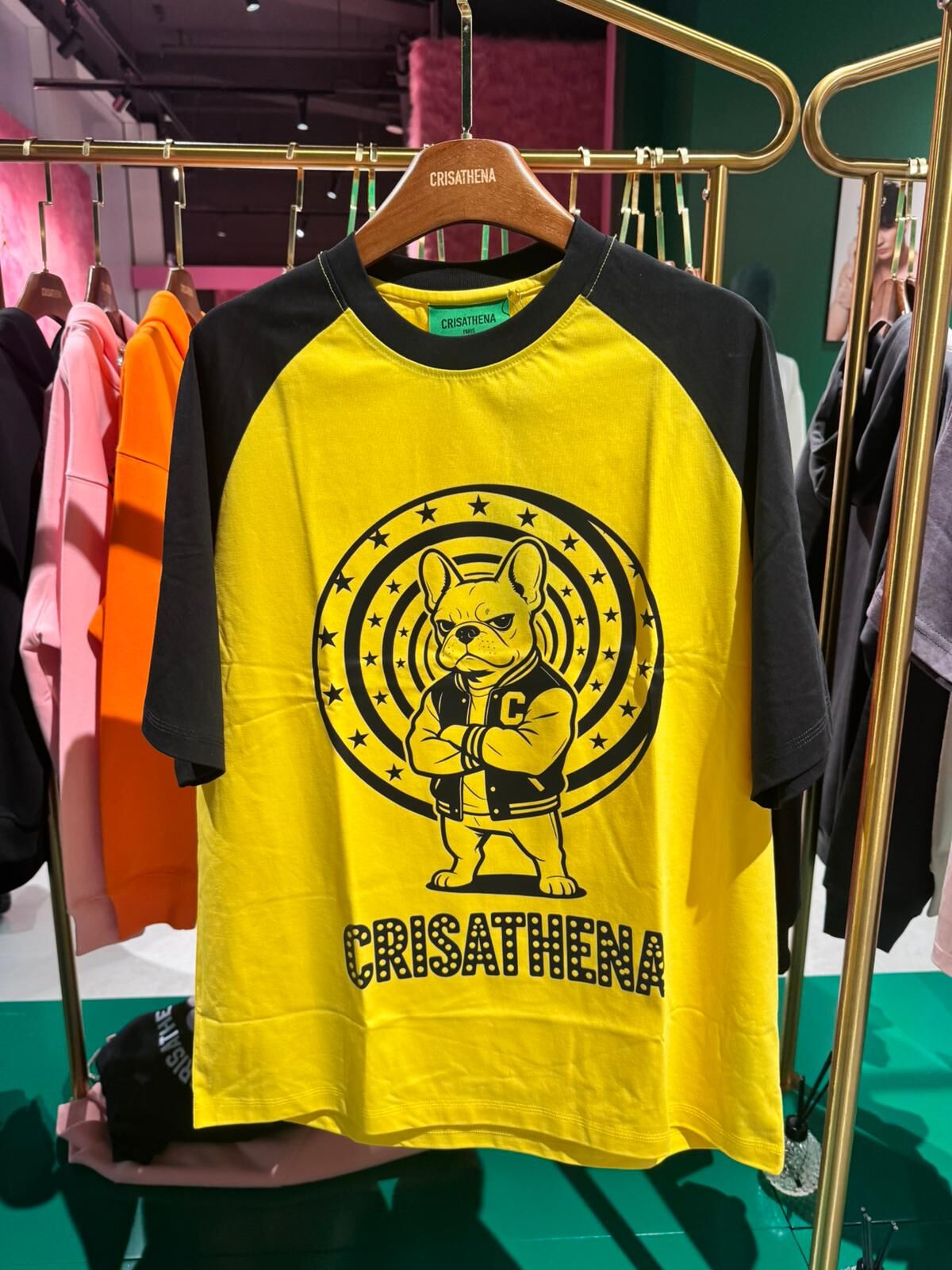 C126 Crisathena 老虎狗T恤 - 黑色+黃色