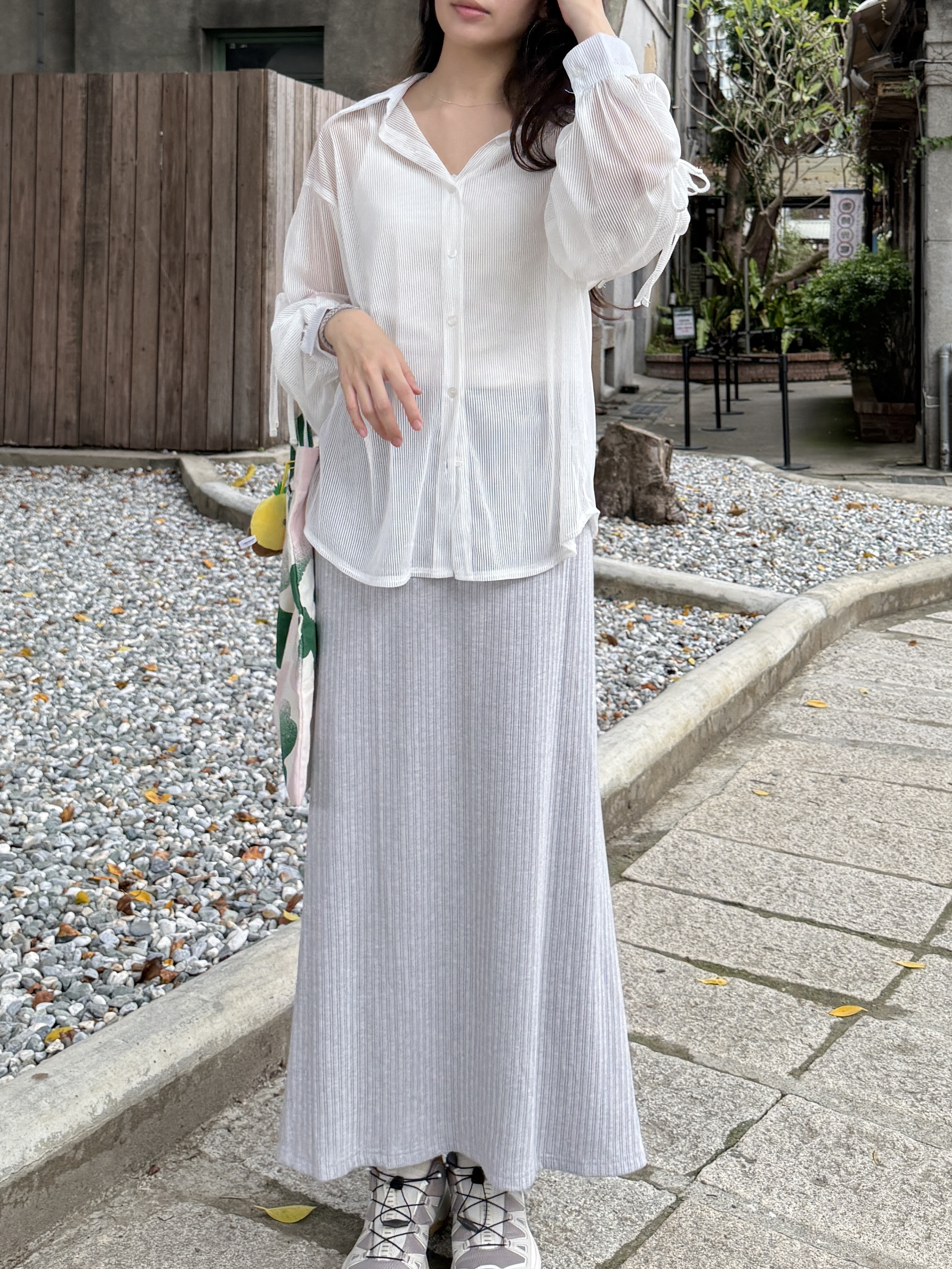 後開衩坑條魚尾裙*2色