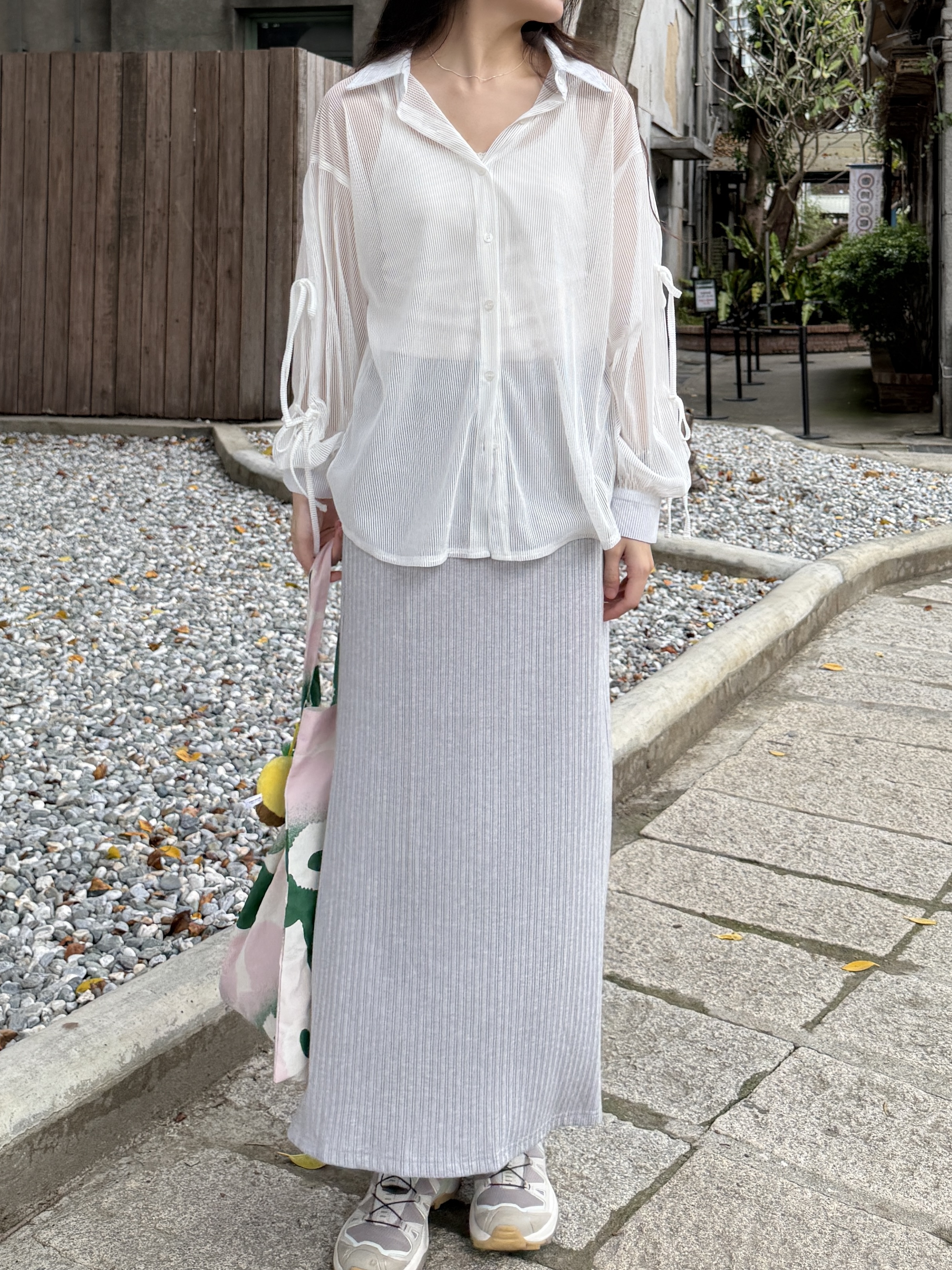 後開衩坑條魚尾裙*2色