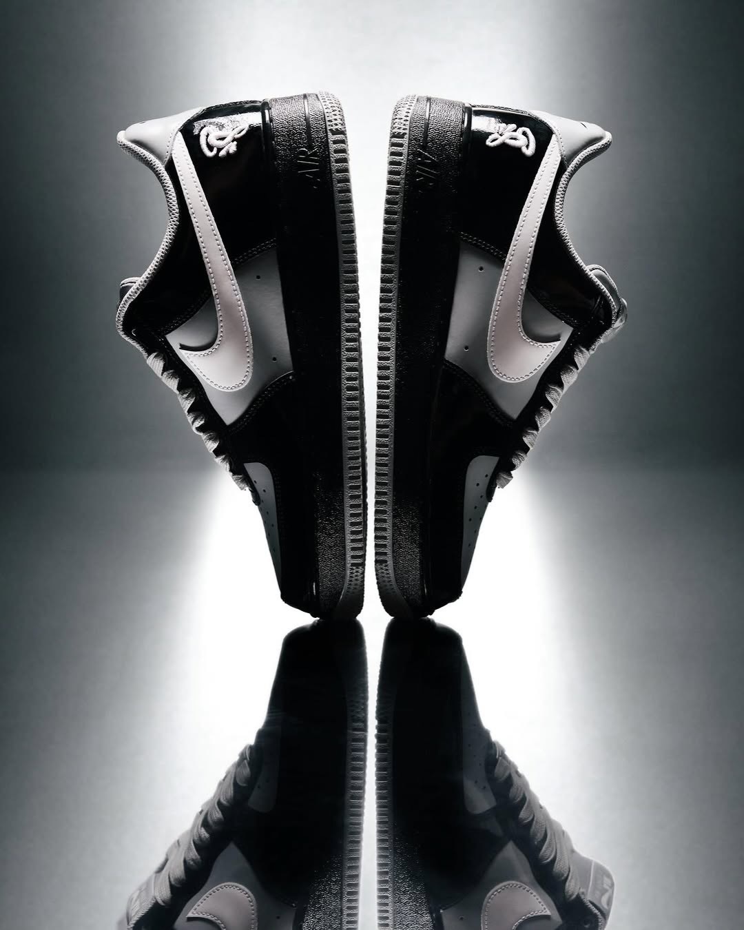 Nike Air Force 1 X Central Cee 人氣饒舌歌手 聯名款 煙黑 灰黑 熊貓 漆皮 AF1 休閒鞋 IO9974010