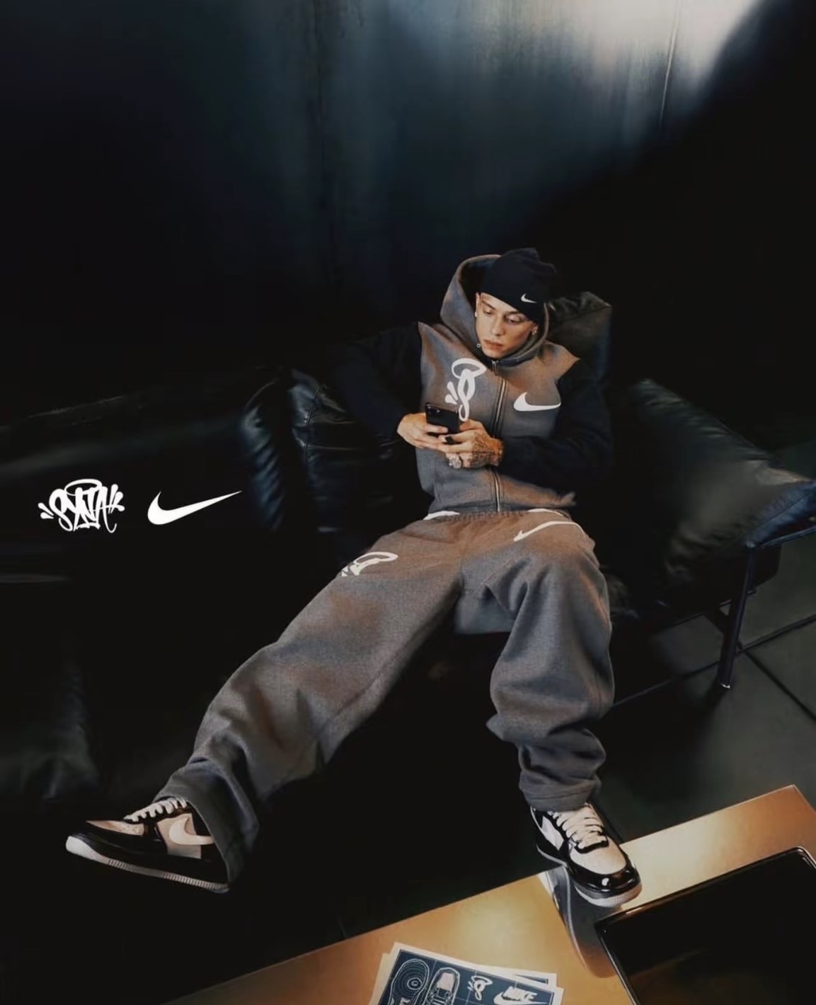 Nike Air Force 1 X Central Cee 人氣饒舌歌手 聯名款 煙黑 灰黑 熊貓 漆皮 AF1 休閒鞋 IO9974010