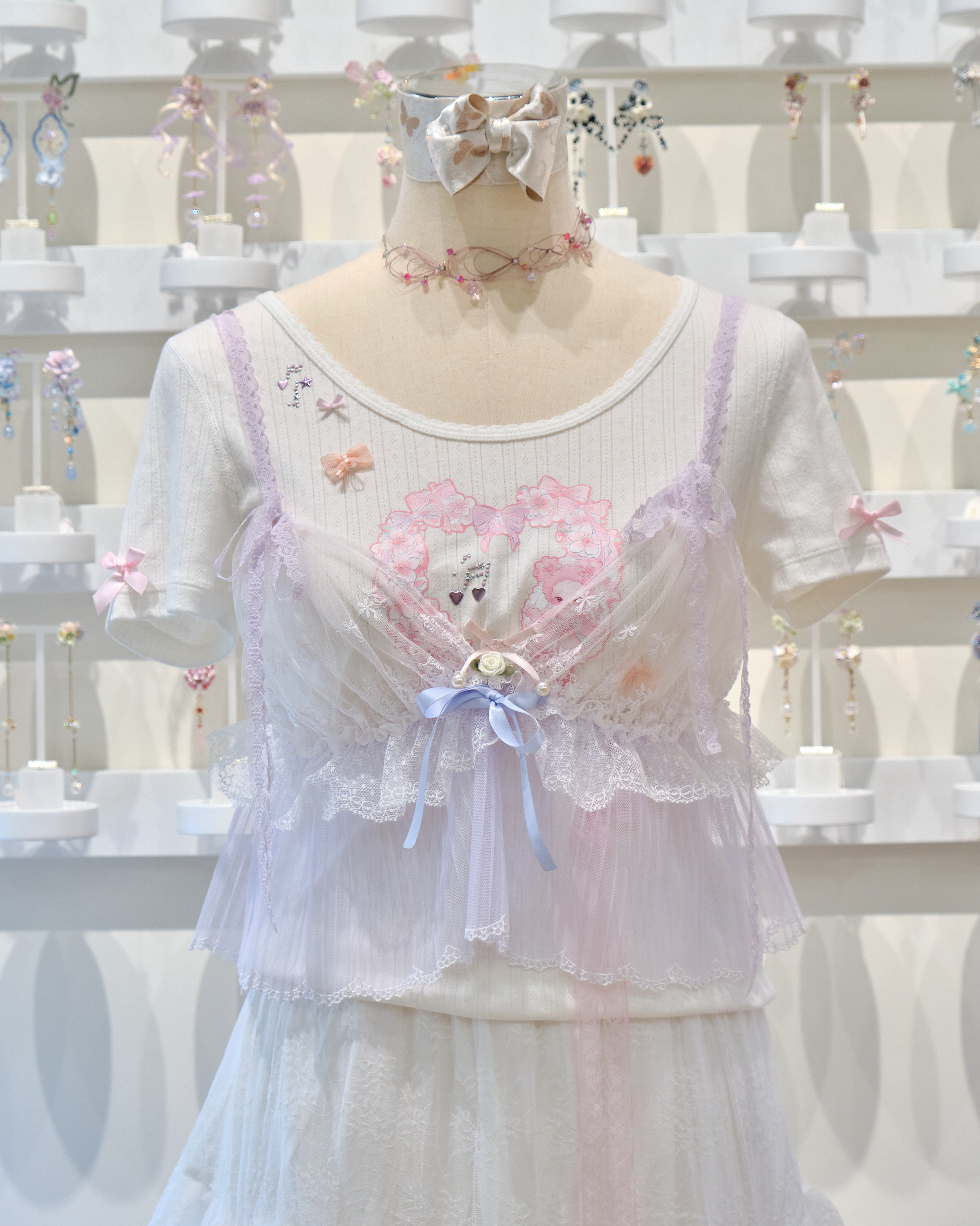 13527 Gauze Multi-Bow Lace Dream Camisole