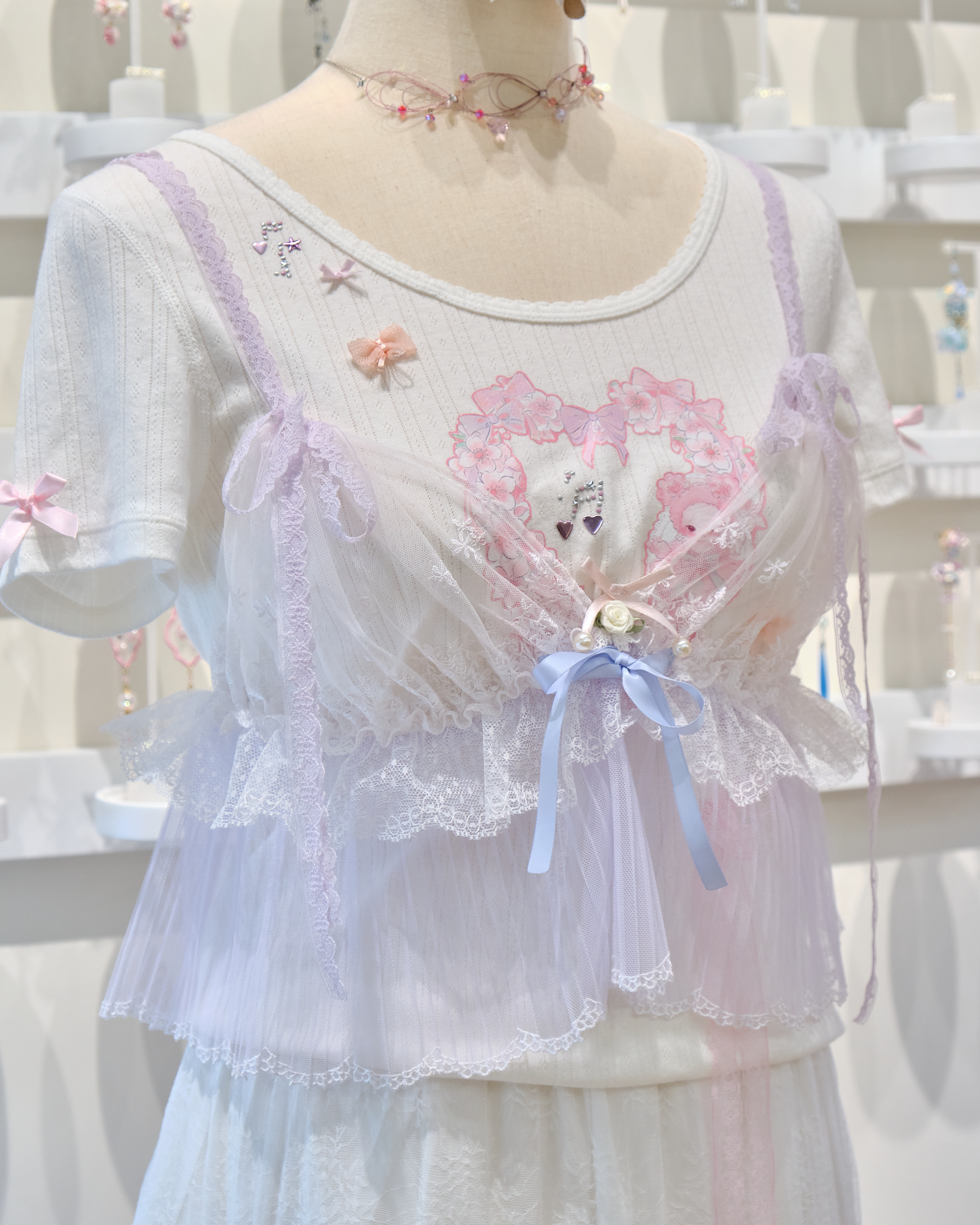 13527 Gauze Multi-Bow Lace Dream Camisole