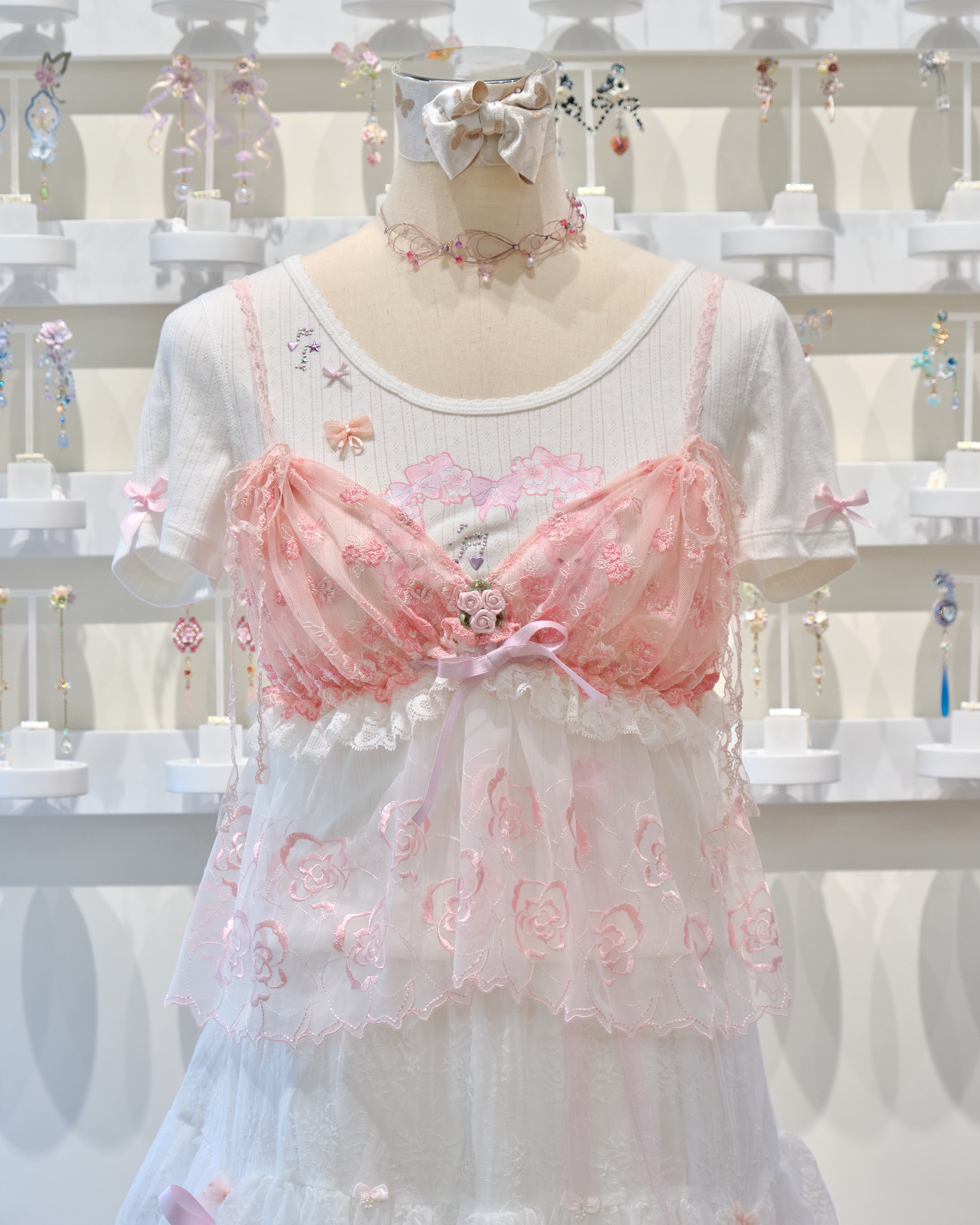 13526 Gauze Multi-Bow Lace Dream Camisole