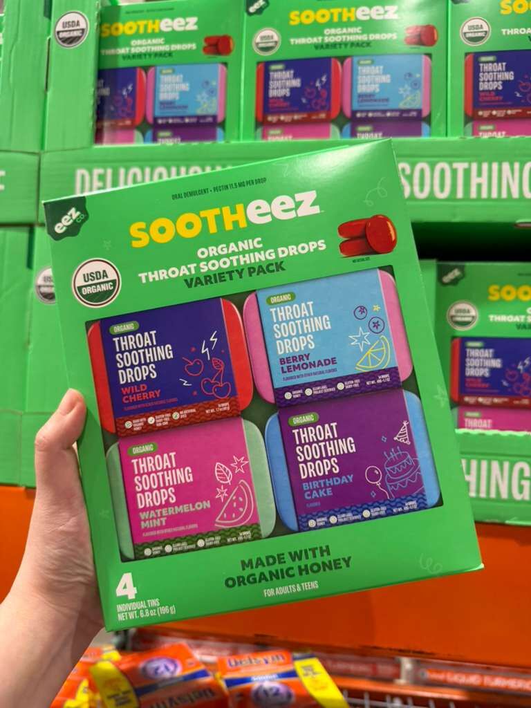 【直播】EEZ Co. Sootheez LX0307120 綜合裝有機潤喉糖