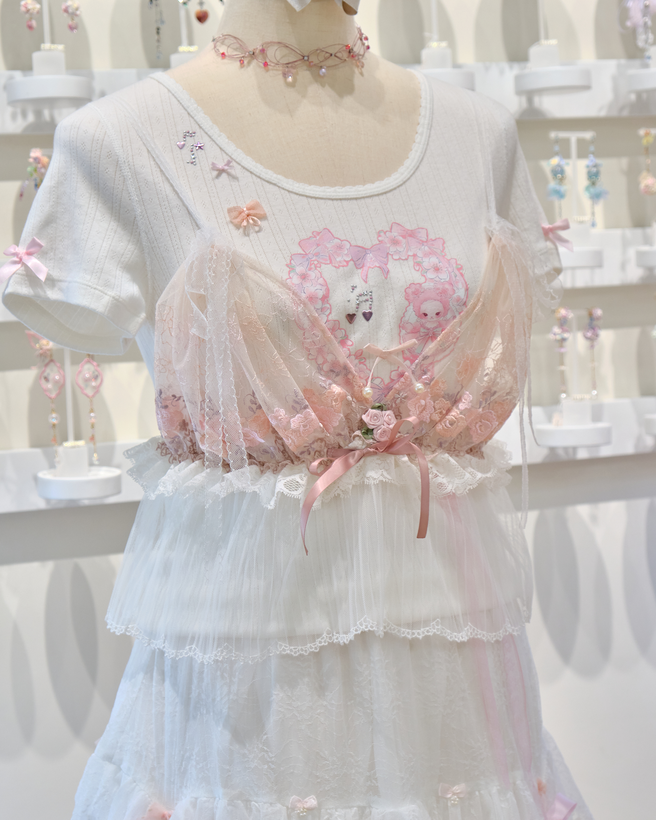 13525 Gauze Multi-Bow Lace Dream Camisole