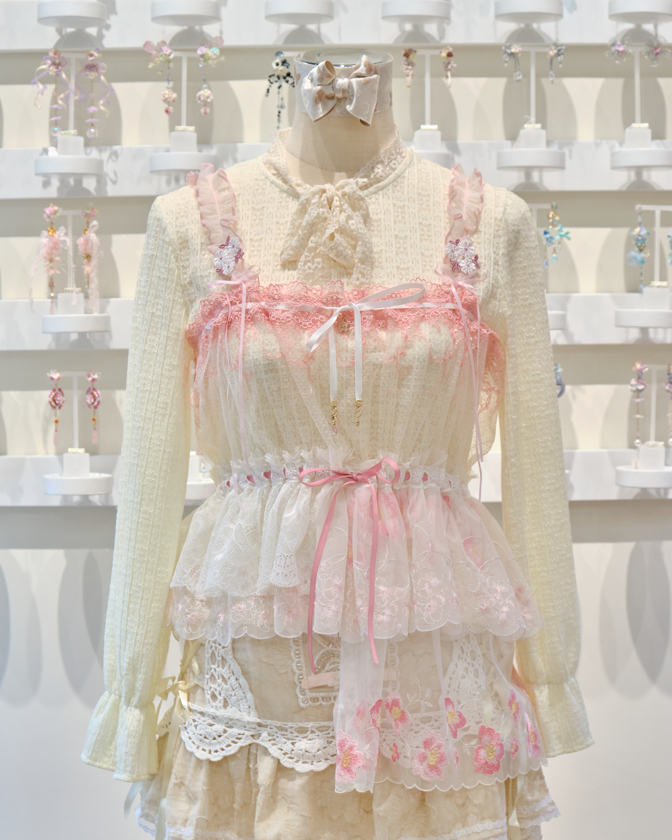 13524 Crochet Openwork Ribbon Bow Cover-Up