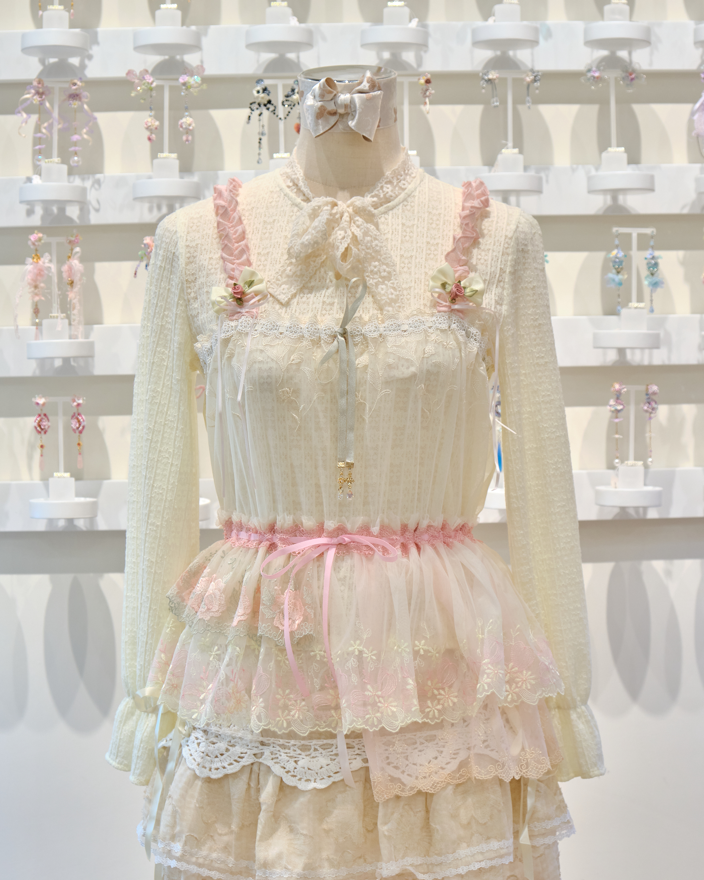 13523 Crochet Openwork Ribbon Bow Cover-Up