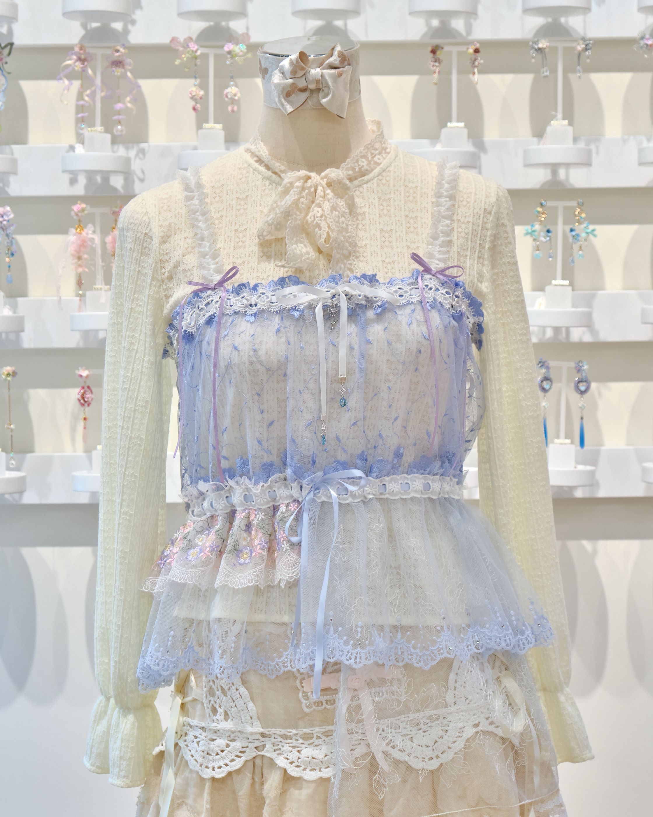 13522 Crochet Openwork Ribbon Bow Cover-Up