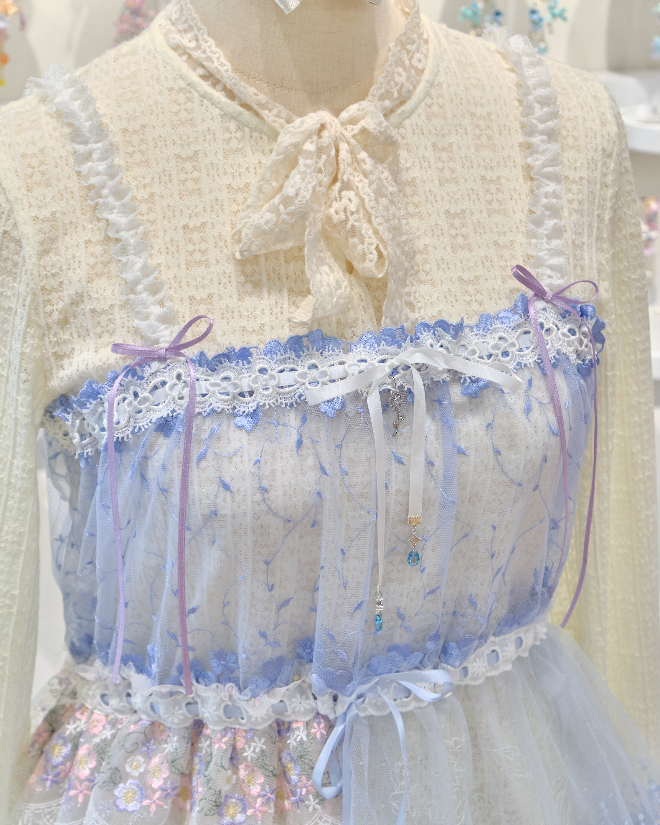 13522 Crochet Openwork Ribbon Bow Cover-Up