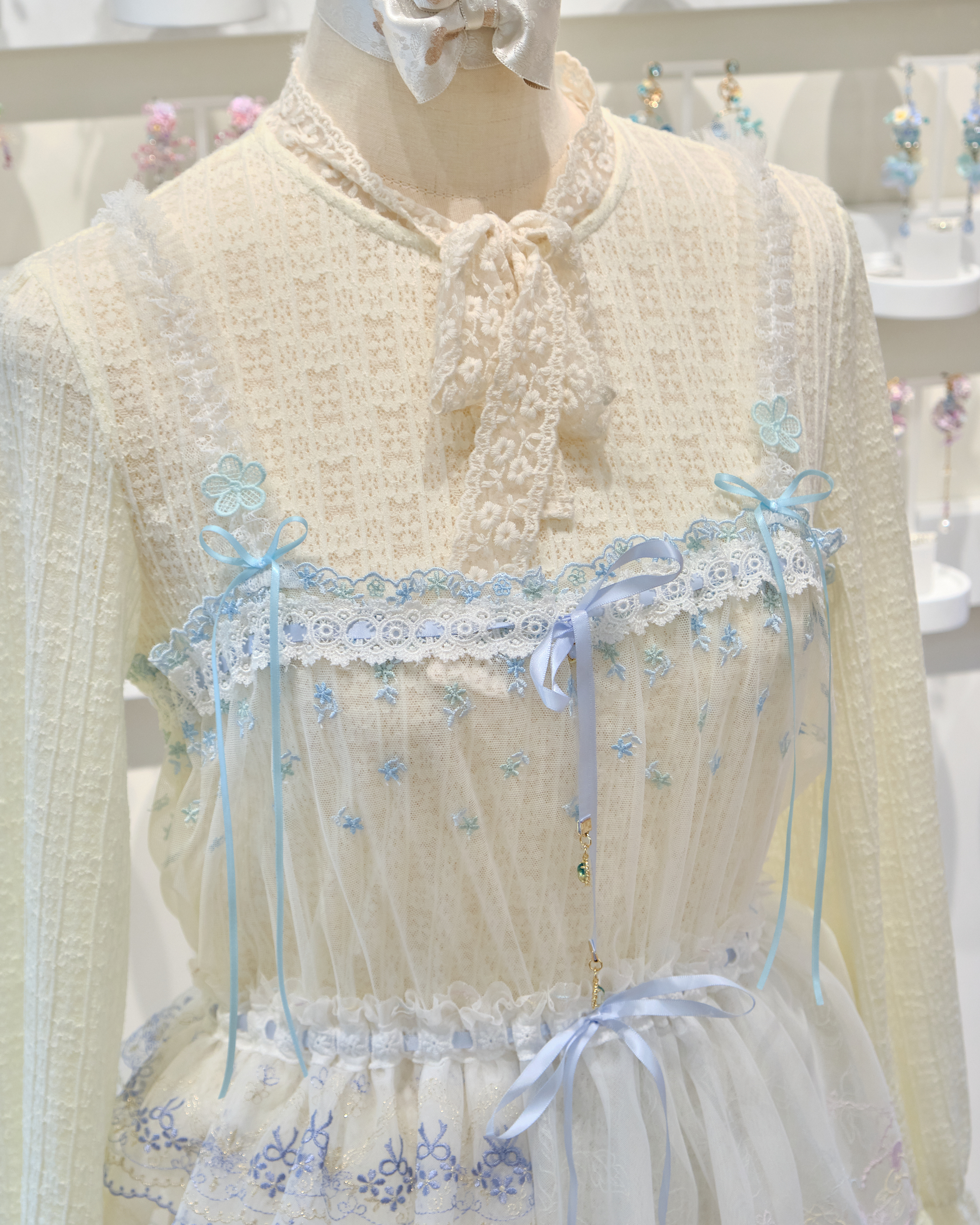 13521 Crochet Openwork Ribbon Bow Cover-Up