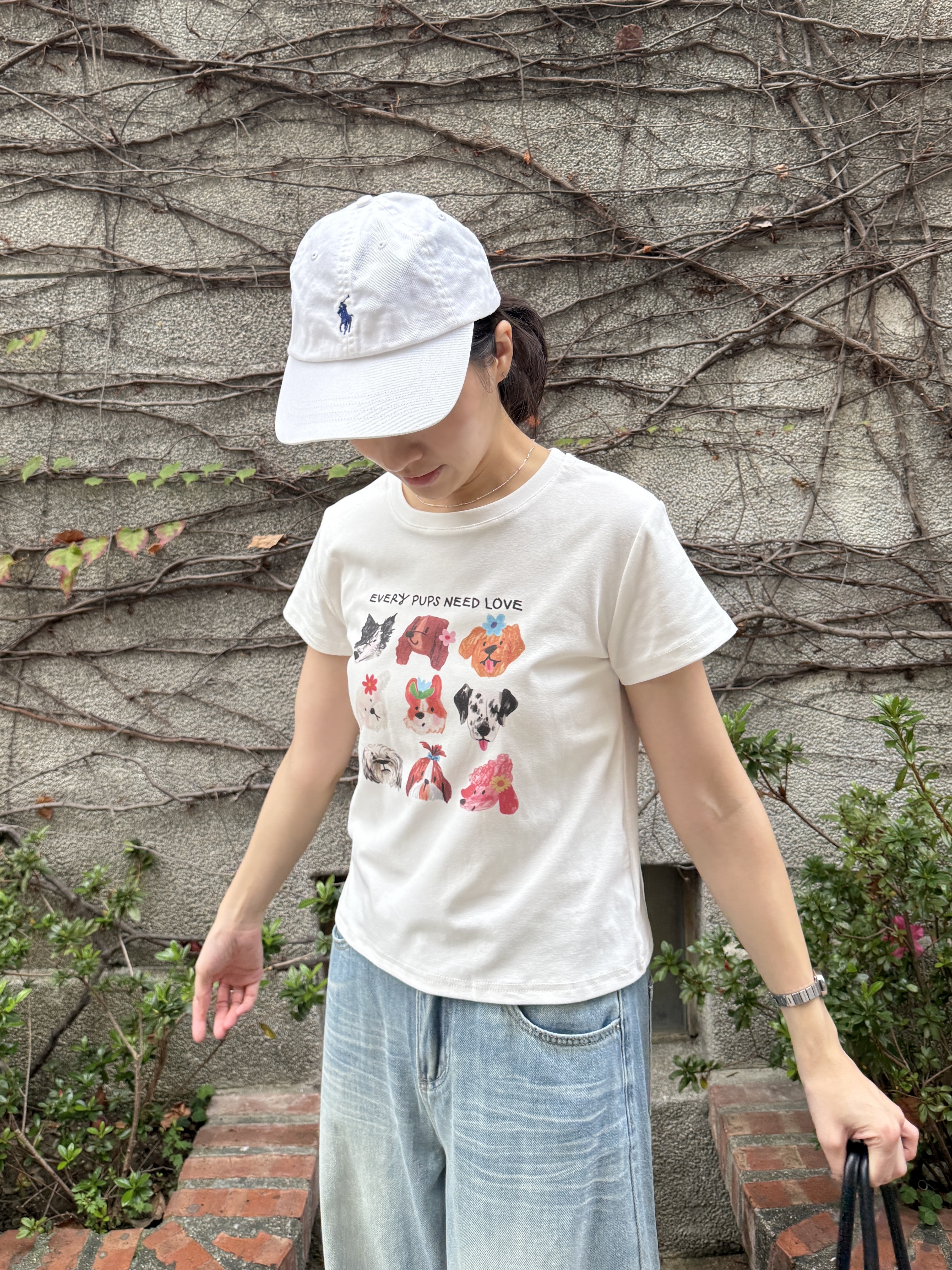 微短版狗狗塗鴉T*2色