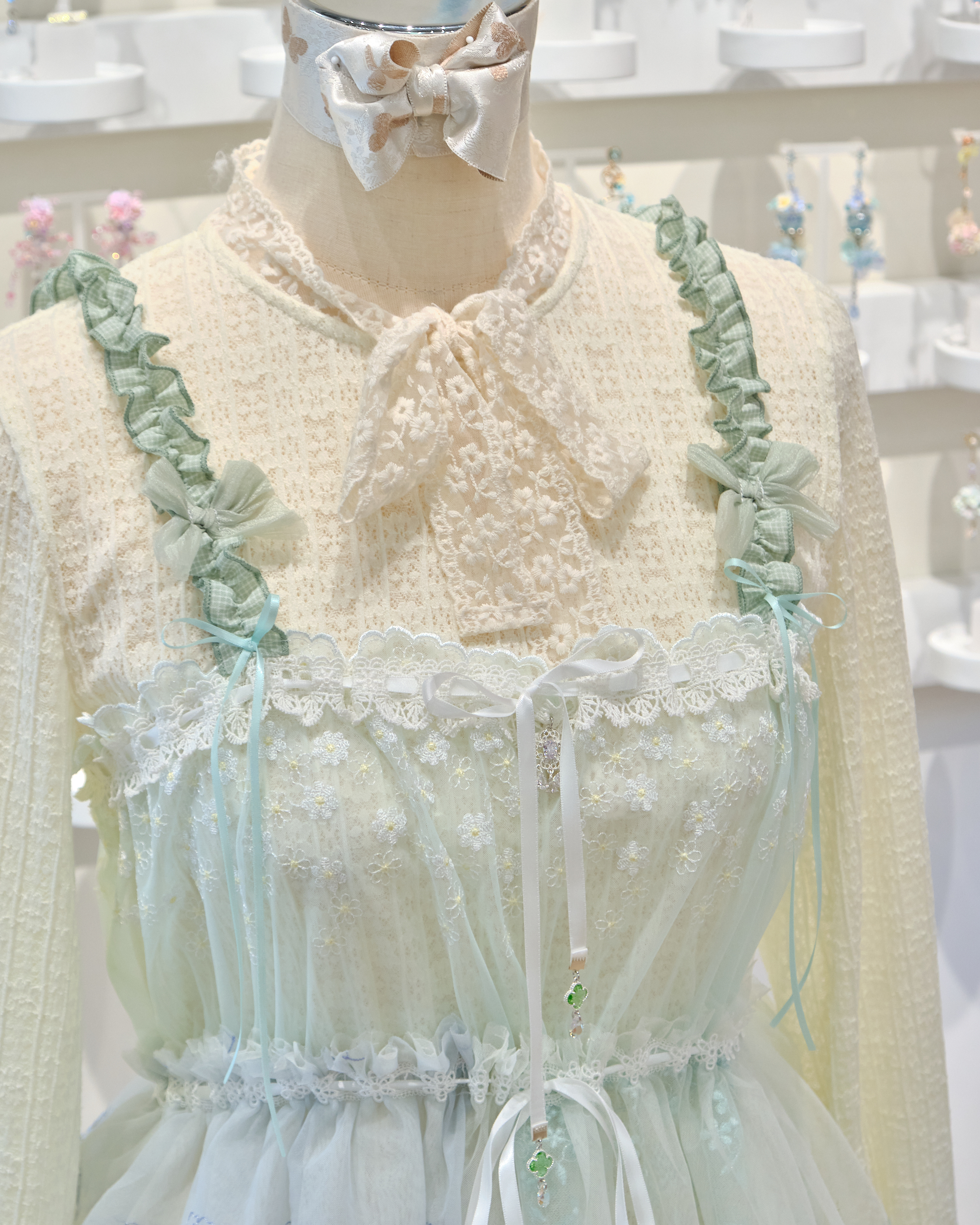 13520 Crochet Openwork Ribbon Bow Cover-Up