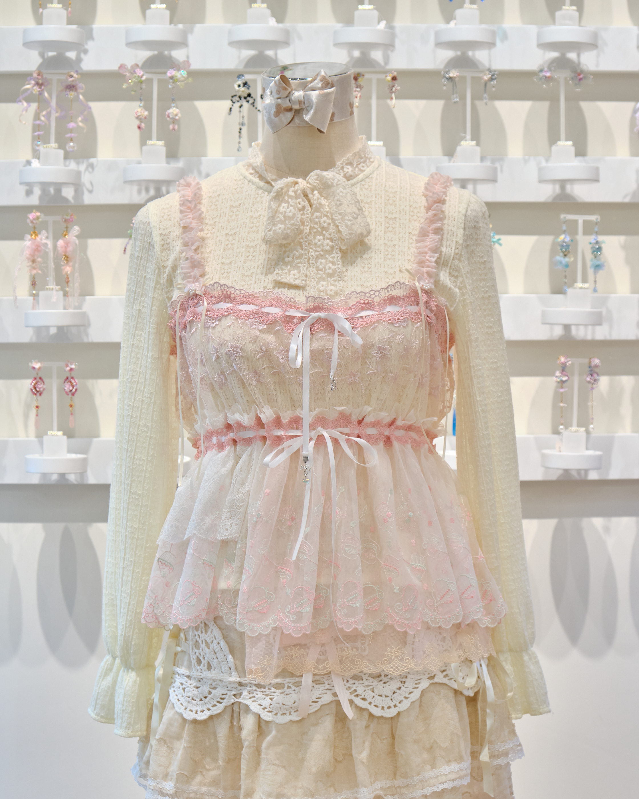 13519 Crochet Openwork Ribbon Bow Cover-Up