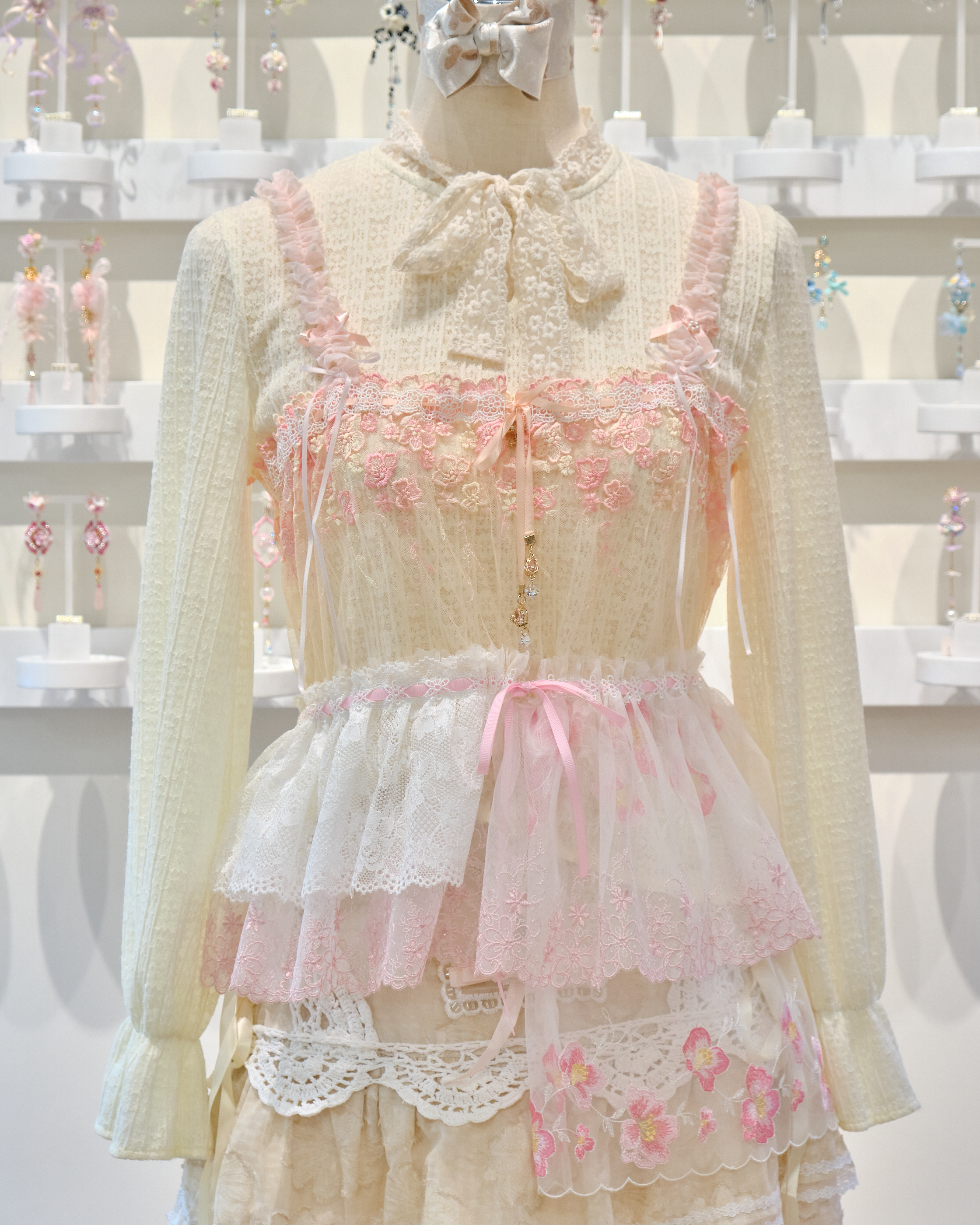 13518 Crochet Openwork Ribbon Bow Cover-Up