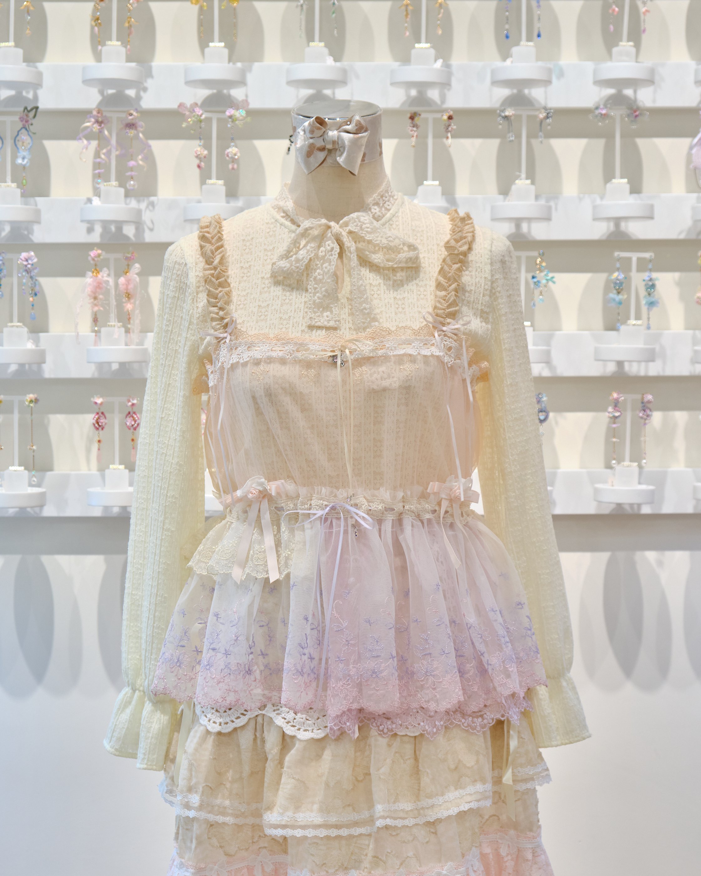 13516 Crochet Openwork Ribbon Bow Cover-Up